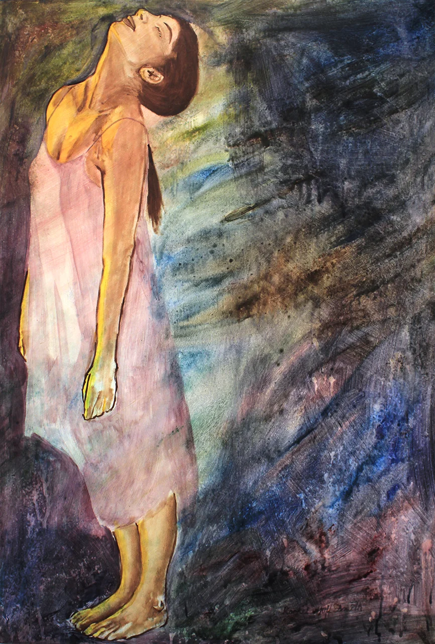 Not Again, Acrylic and oil on panel, 35x23.75, 2017.jpg