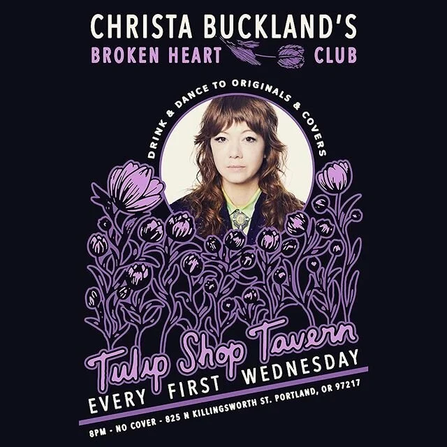 Tomorrow night! I&rsquo;ll be playing a set with @christabucklandbrokenhearted at @tulipshoptavern for her monthly Broken Heart Club! C&rsquo;mon out and drink and dance with us!