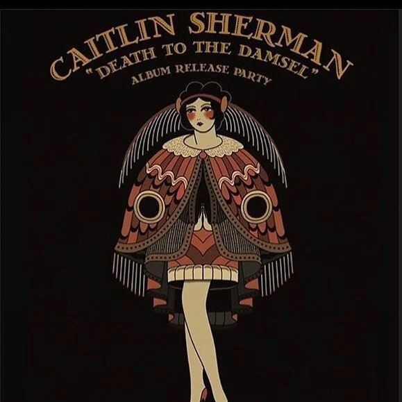 Tonight at @shipjohn! @kassandraerin is opening for @caitiecruel with the full band! Gonna be a wild one! The wonderful @_ezzarose_ opens. Doors at 6! Illustration by @kylermartz