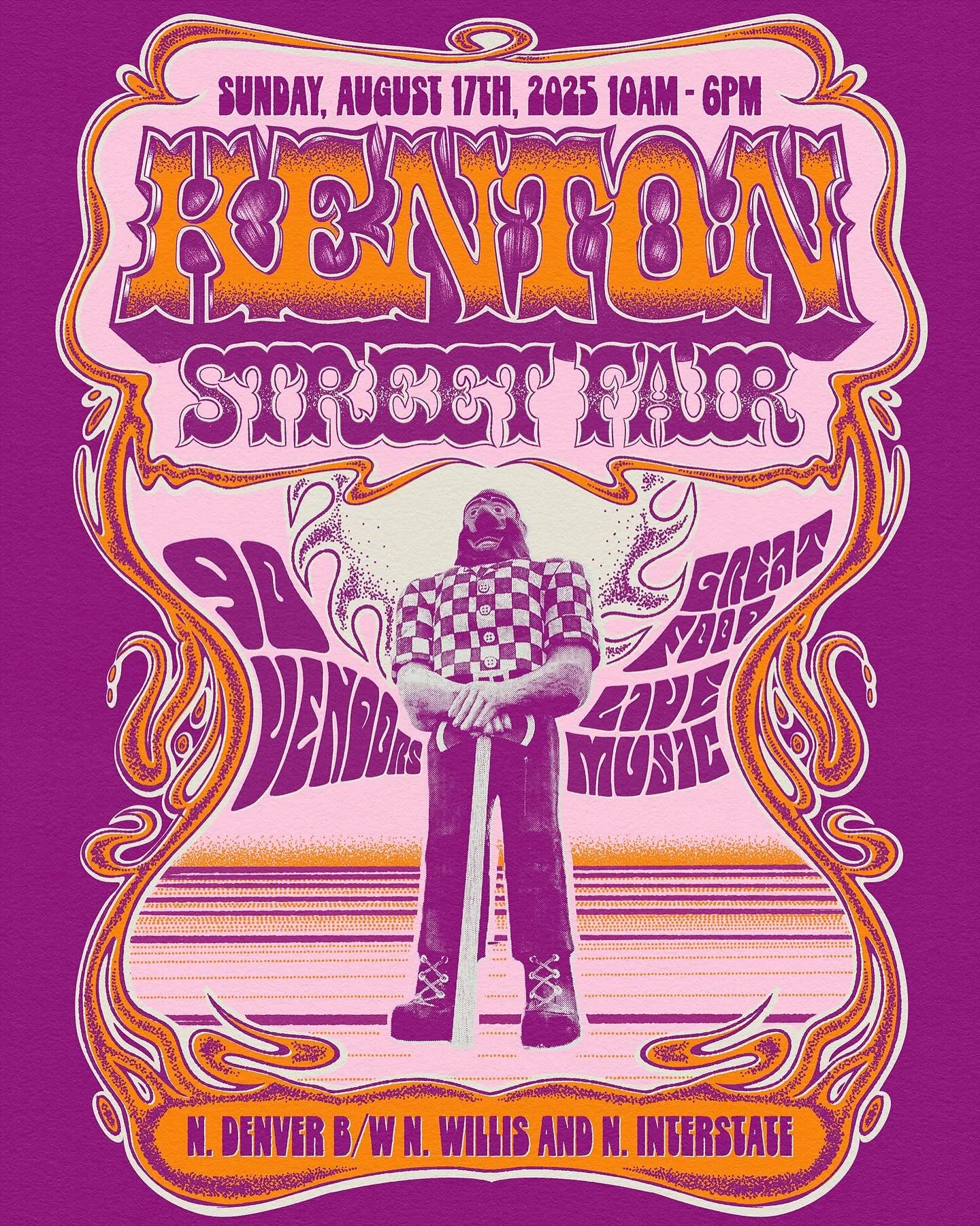 New work for the @kentonbusinesspdx and Kenton Street Fair. Leaning heavily on my heroes Rick Griffin, Wes Wilson and Bonnie MacLean! Thanks so much for working with me!