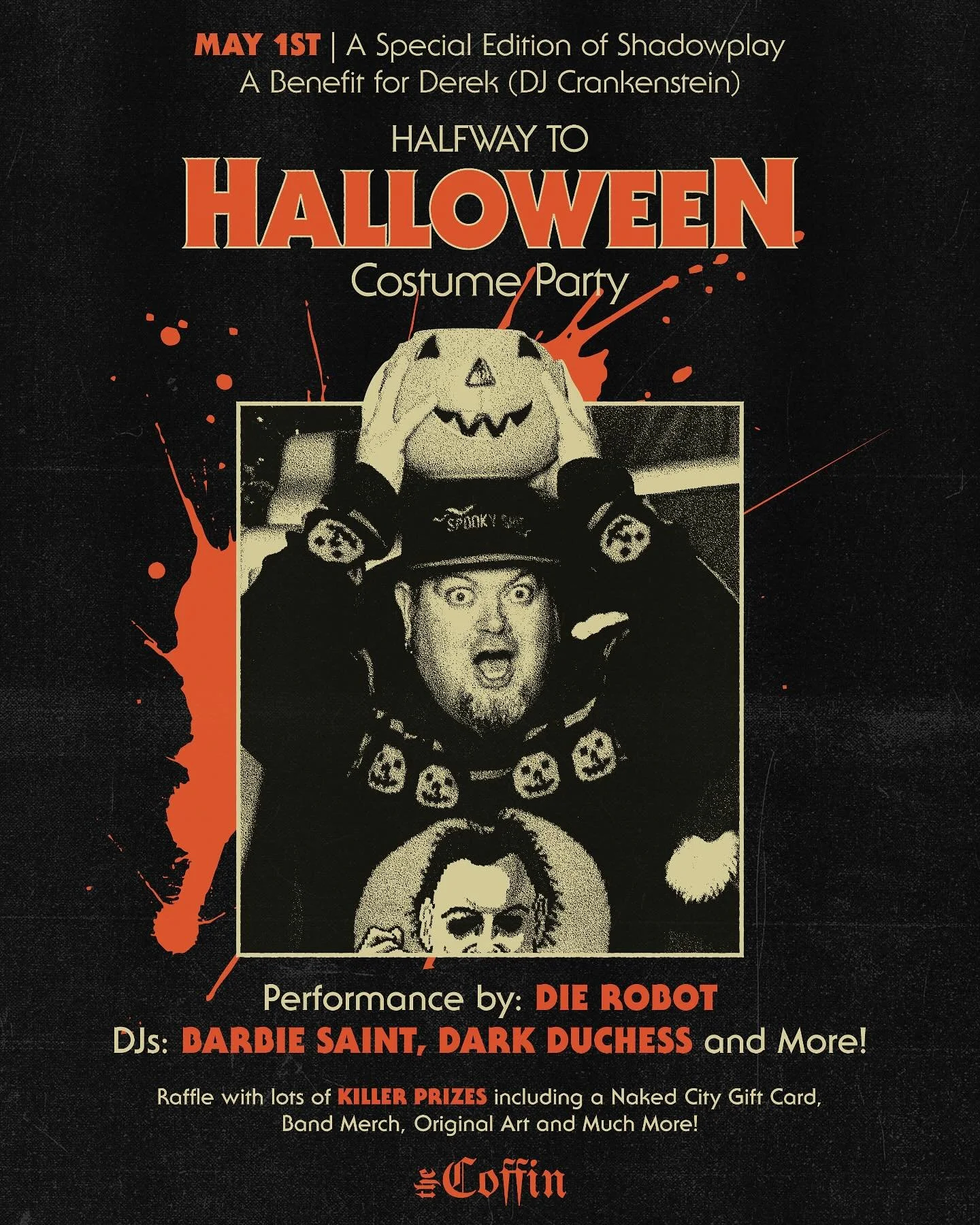 Fun little poster for a special edition of @shadowplaypdx at @coffinclubpdx. This one&rsquo;s a benefit for Derek aka DJ Crankenstein!