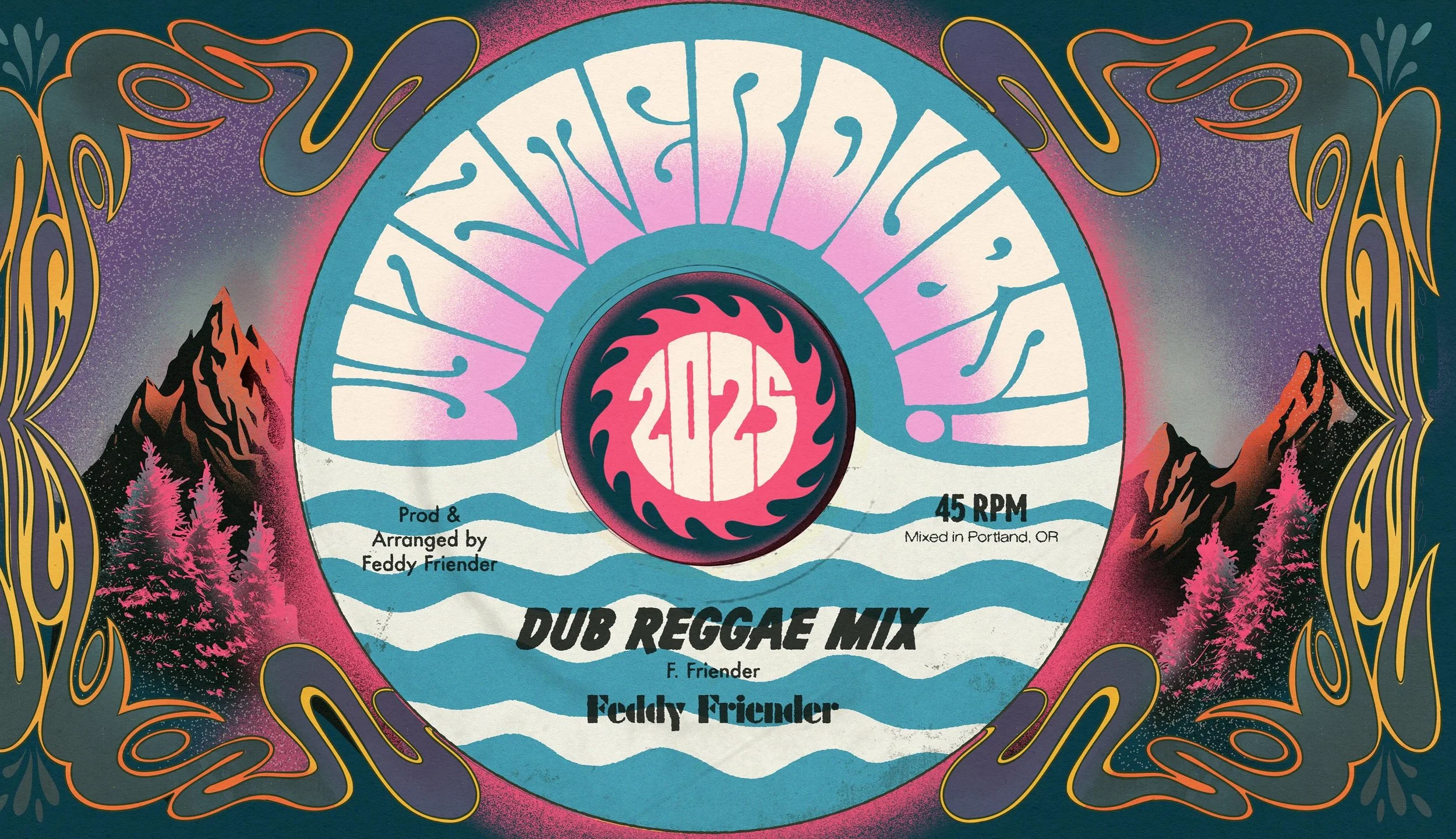 Somehow this piece for @feddy_friender didn&rsquo;t make it to my grid! I love making these for his amazing, psychedelic dub and reggae mixes. Thanks @feddy_friender!! You can hear his mixes via his links. Do check them out!!