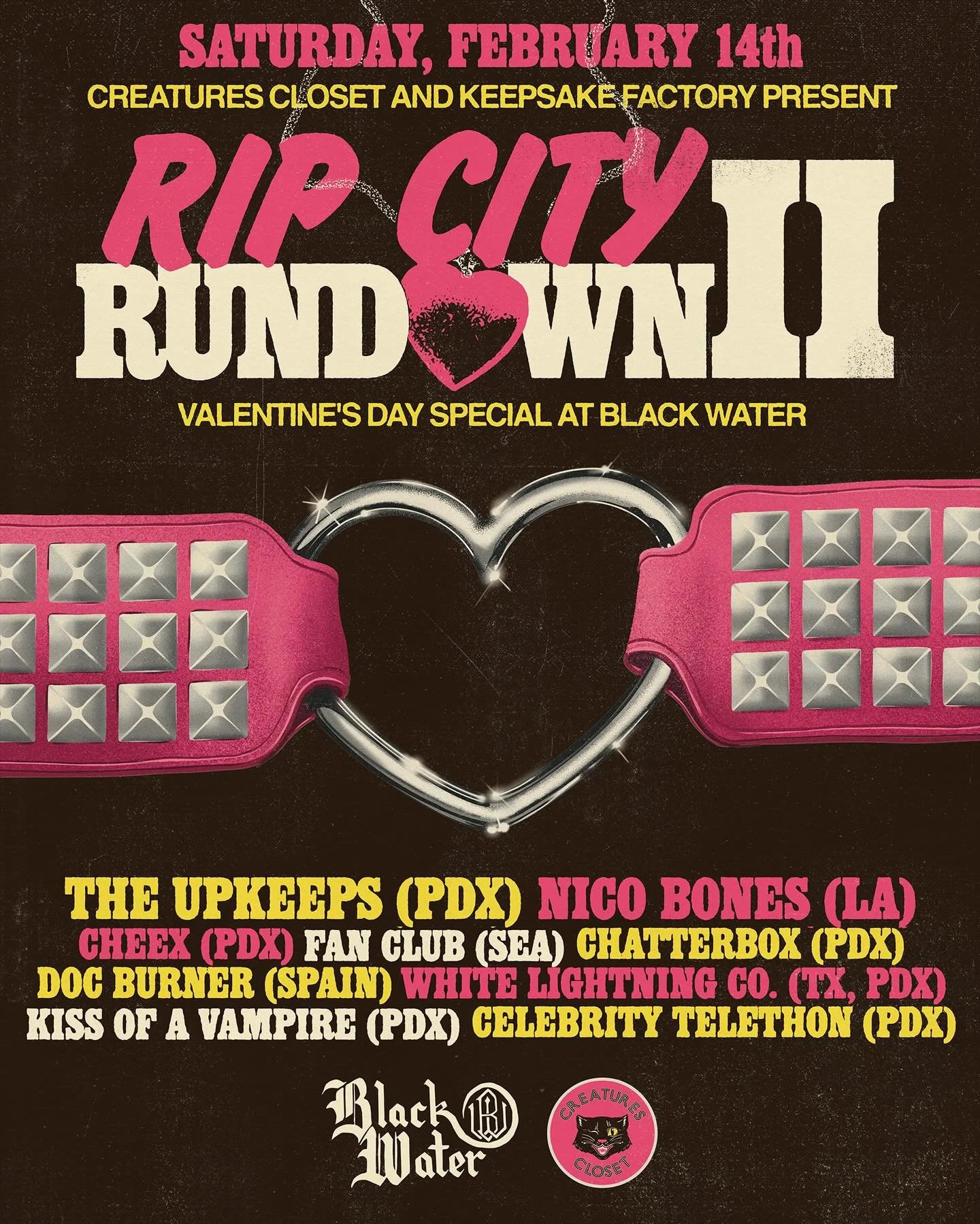 New work for the RIP CITY RUNDOWN at @blackwaterpdx with @theupkeepsofficial @nicobones  @cheex_band @officialfanclubfanclub @chatterbox.wav @doc.burner @thewhitelightningco @kissofavampirepdx @celebritytelethon! Thanks @jackie_chan_fan_69 and @crisc