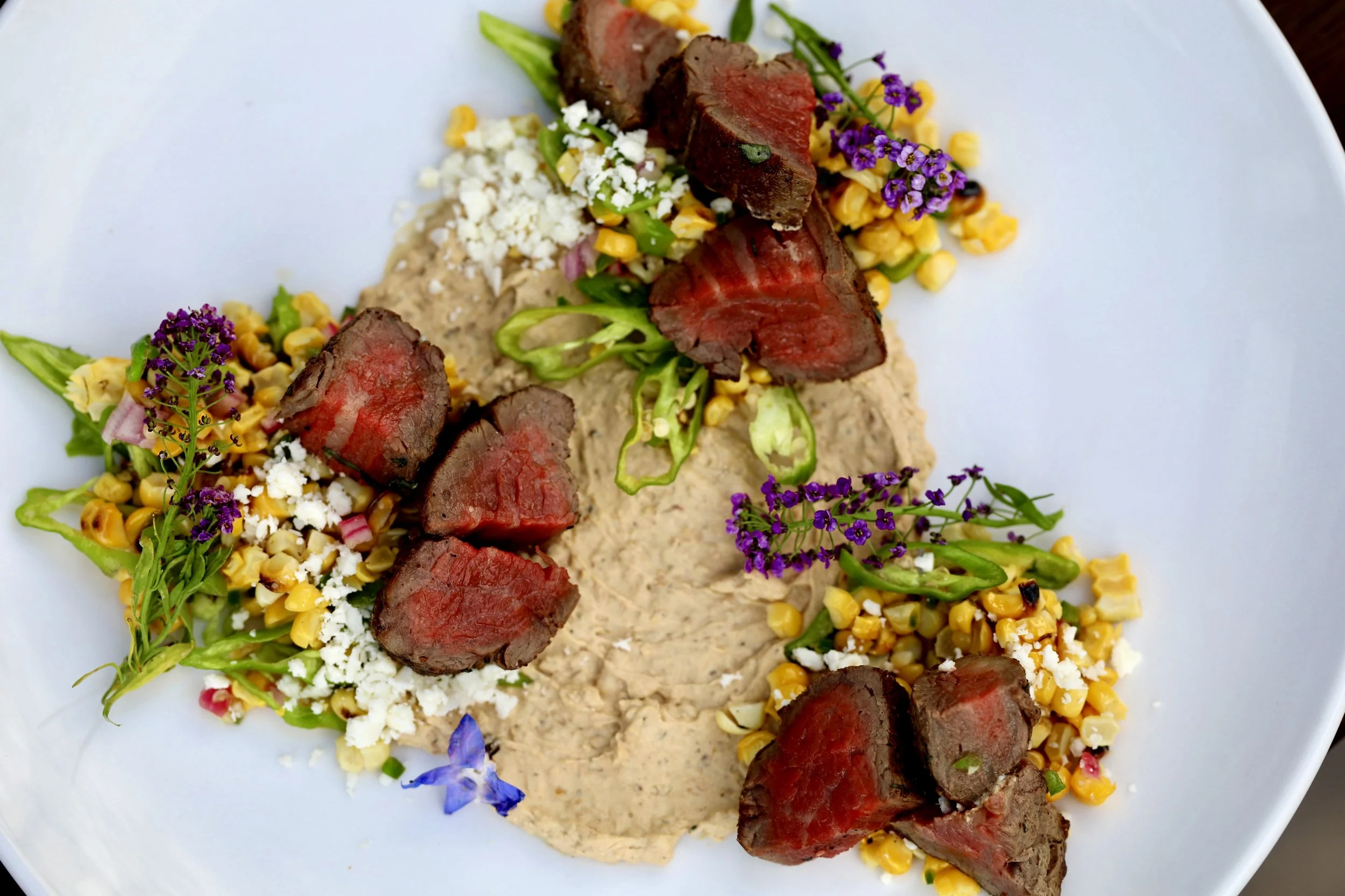 Shishito and Corn Beef Tenderloin