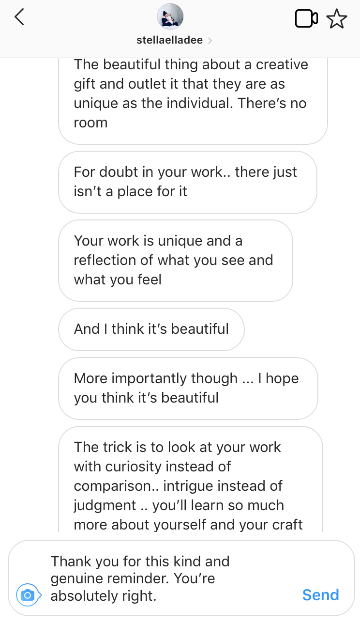 Instagram DM via @stellaelladee