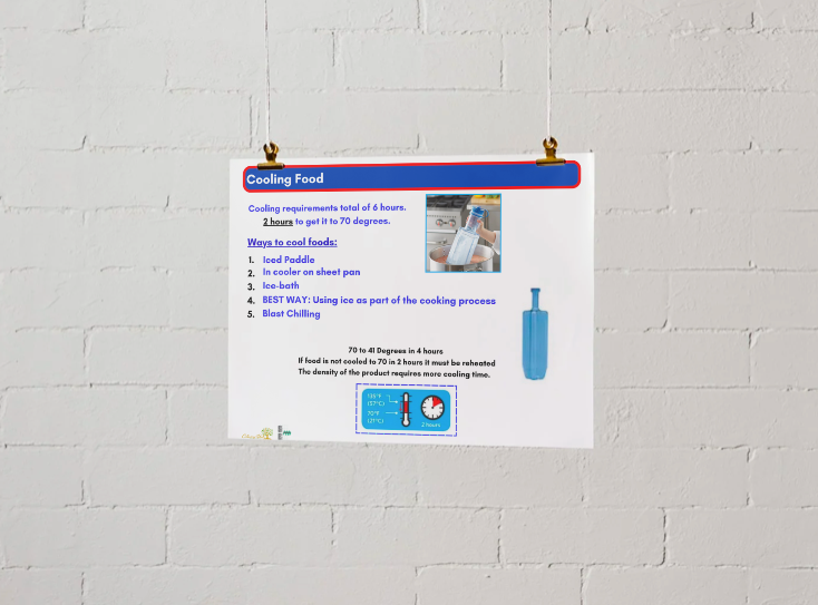 Cooling Food (Commercial Kitchen Signage)