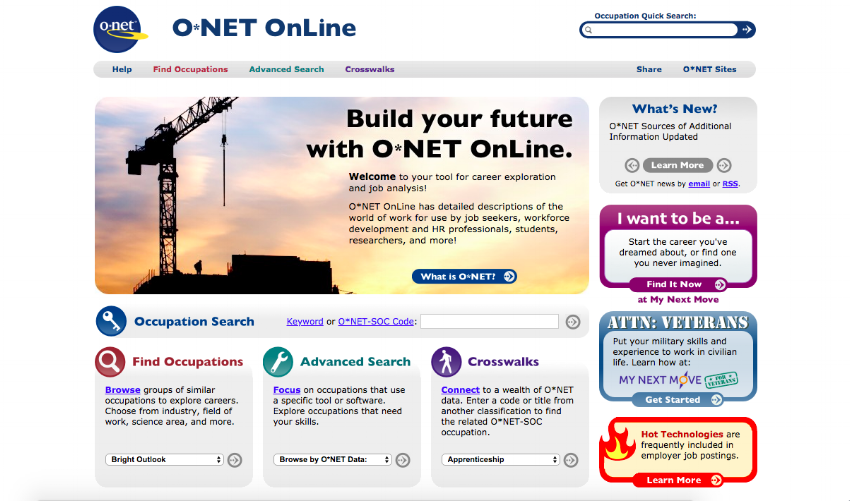 O*Net Online — U.S. Open Data Toolkit