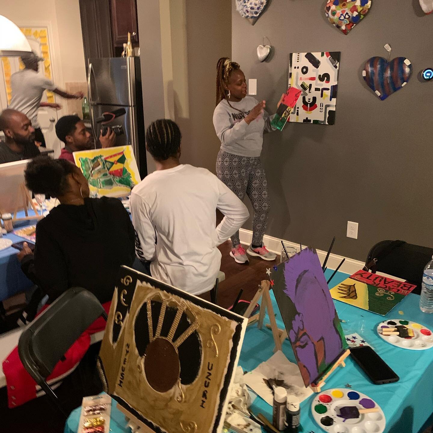 Just a few more snaps from &lsquo;Paint it Black&rsquo;. To have MyheART host your next paint night, visit our website (link in bio) or send a message.