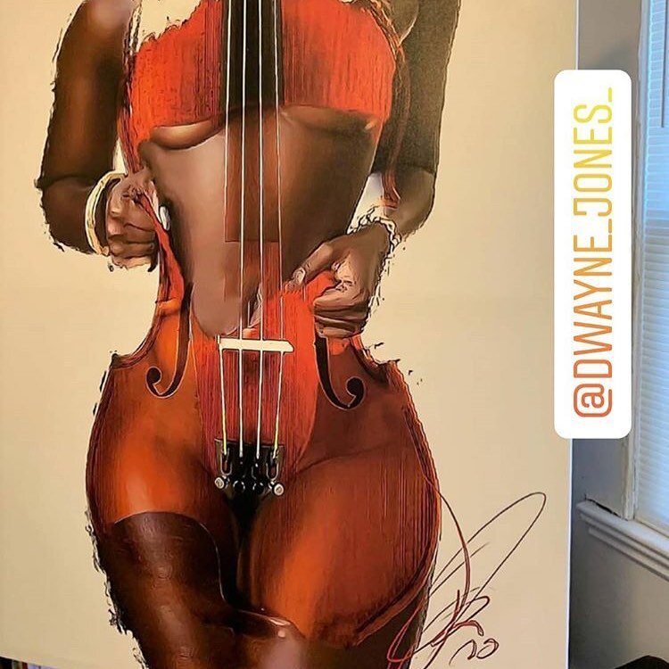 An appreciation for Music, Women and Art all illustrated in one cohesive, beautiful piece. @dwayne_jones_ did that. 

#supportblackart #artastherapy #arttherapy #myheartfoundation #paintitblack #artheals #acrylicpainting #blackgirlmagic #blacklivesma