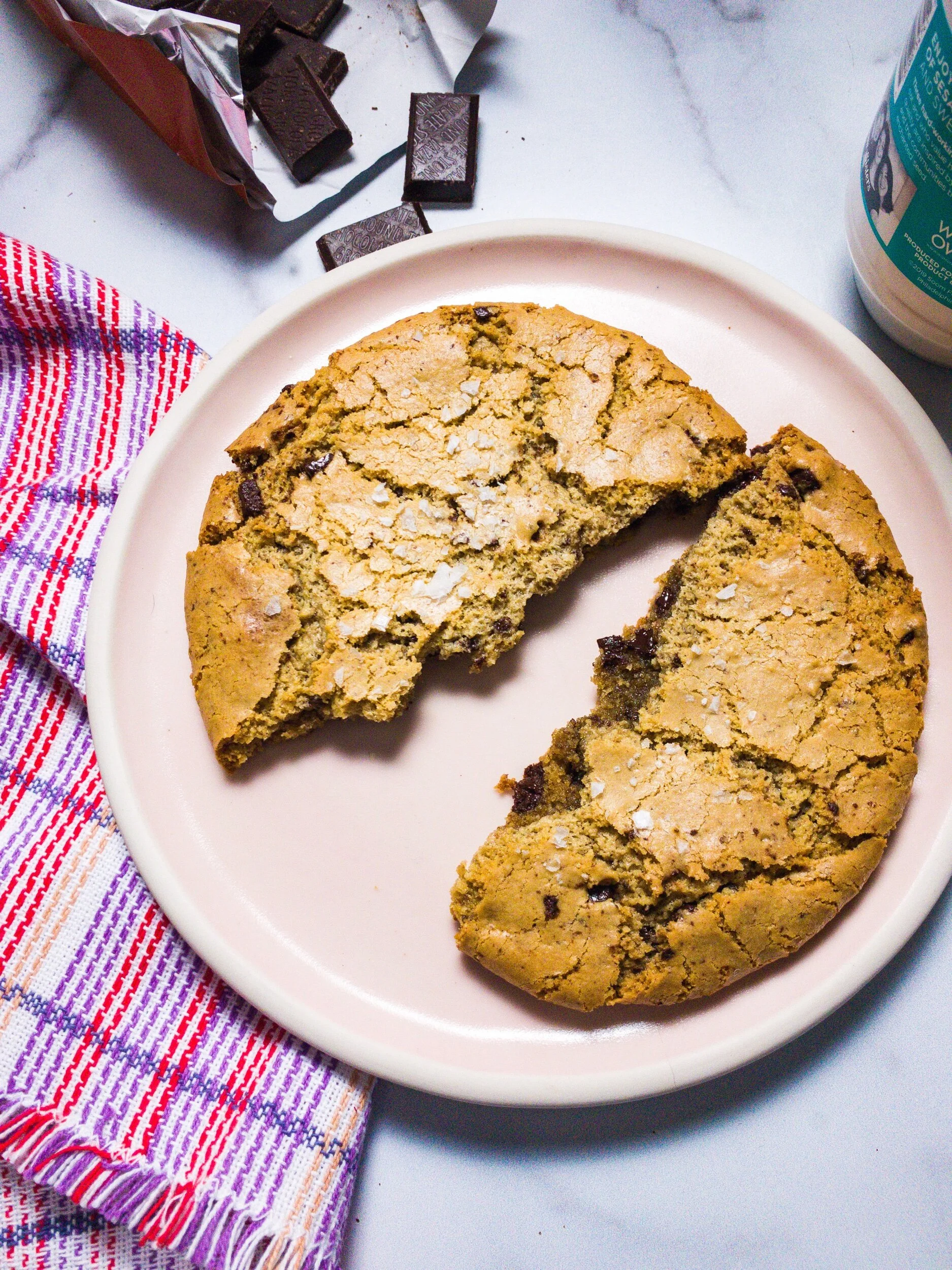 Tahini Chocolate Chunk Cookie for One (or Two)