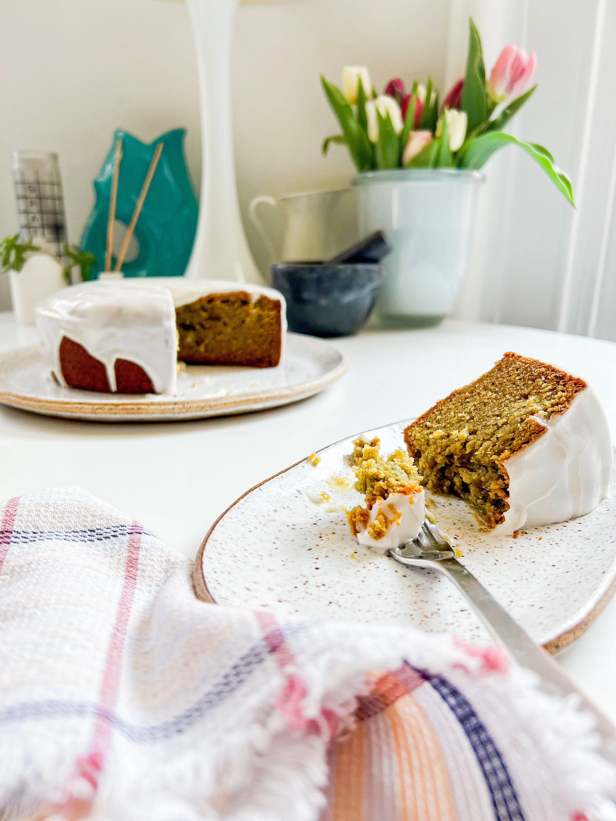 Morning Matcha Blossom Cake