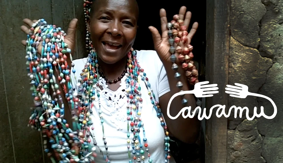 Sarah Namaganda shows you how to make her recycled paper beads
