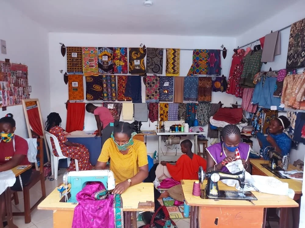 "The workshops are now full of colour and energy of women and girls eager to learn"