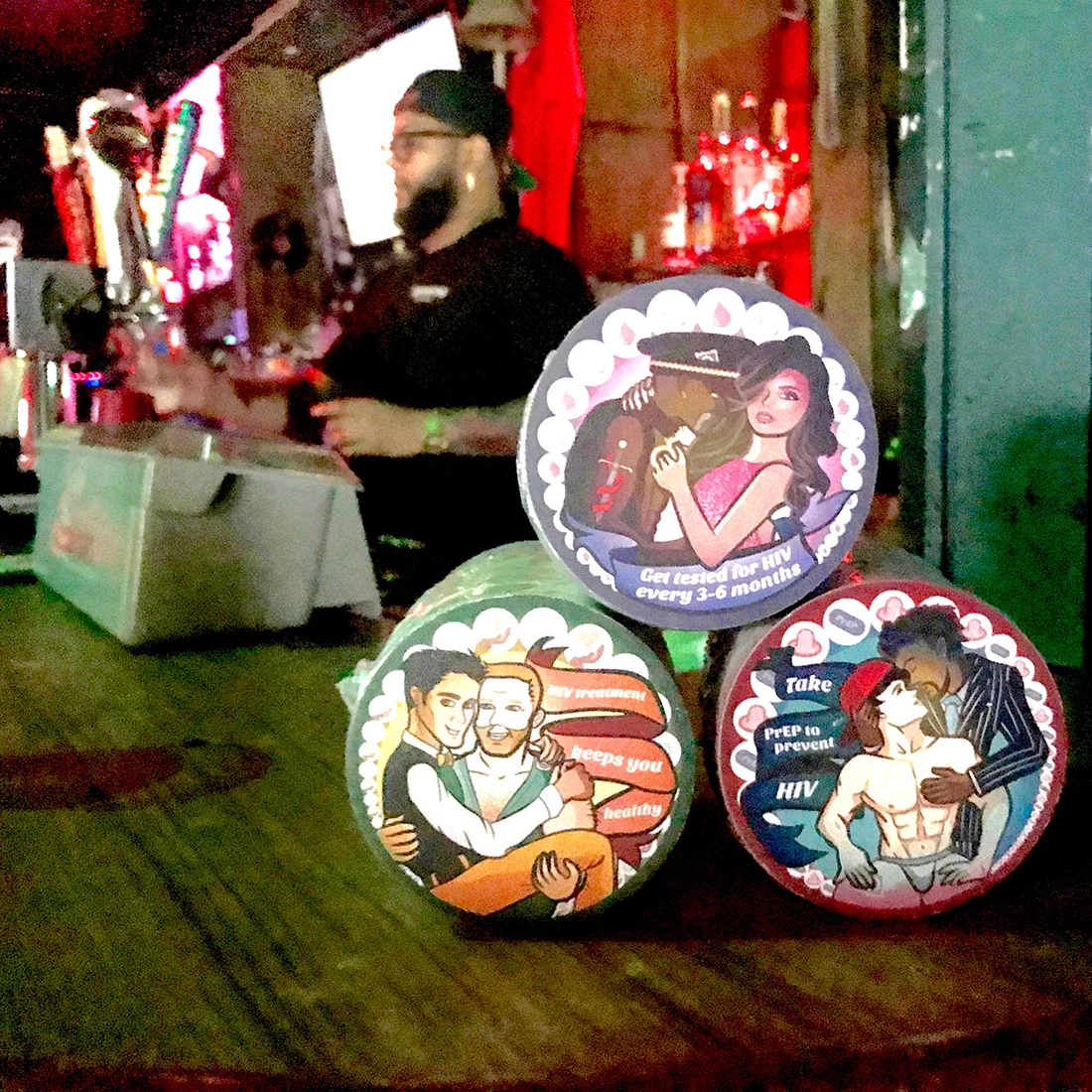NYC Department of Health Promotes PrEP Treatment with Bar Coasters during Men's HIV Awareness Week.