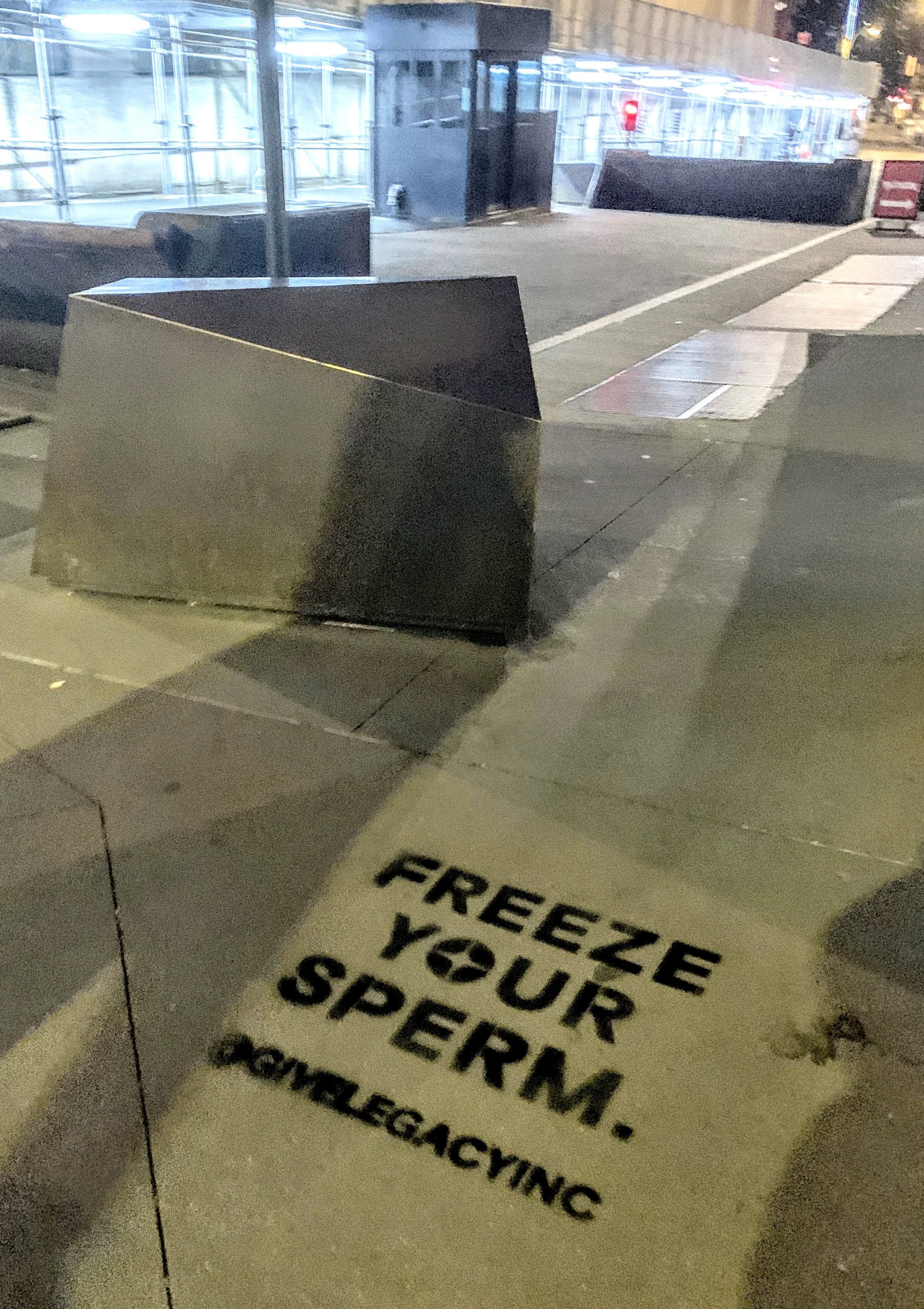 SIDEWALK DECALS OFFERING SERVICE TO FREEZE SPERM