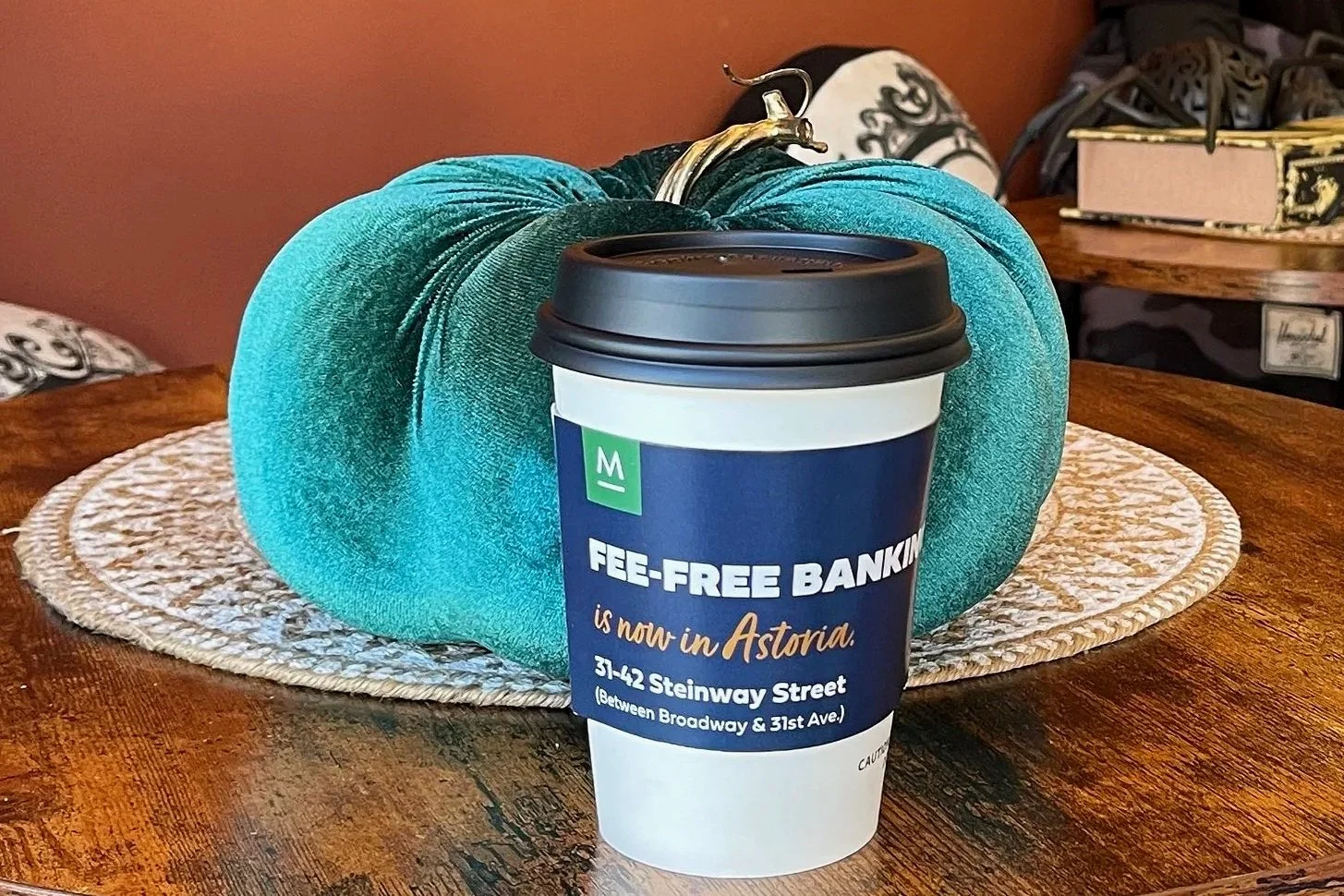 Coffee Sleeve Advertising to Promote Maspeth Federal Savings' New Bank Branch