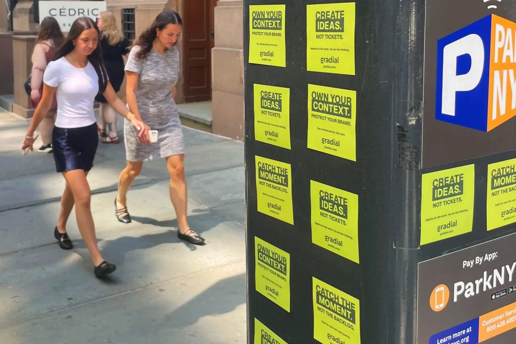 Brand Awareness In The City Streets: Gradial Sticky Notes and Sidewalk Decals