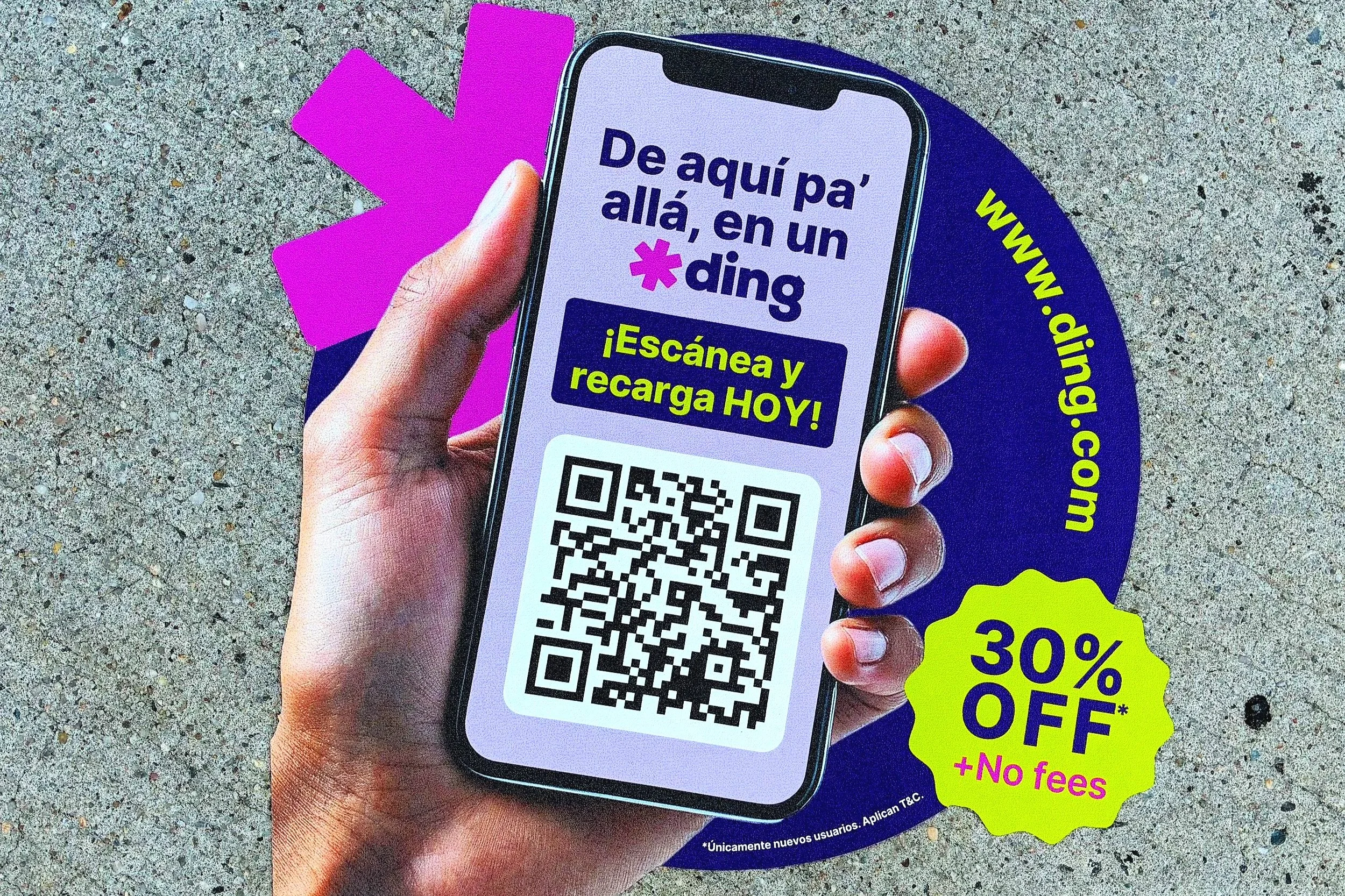 Sidewalk Decal &amp; Street Poster Campaign for Ding Mobile