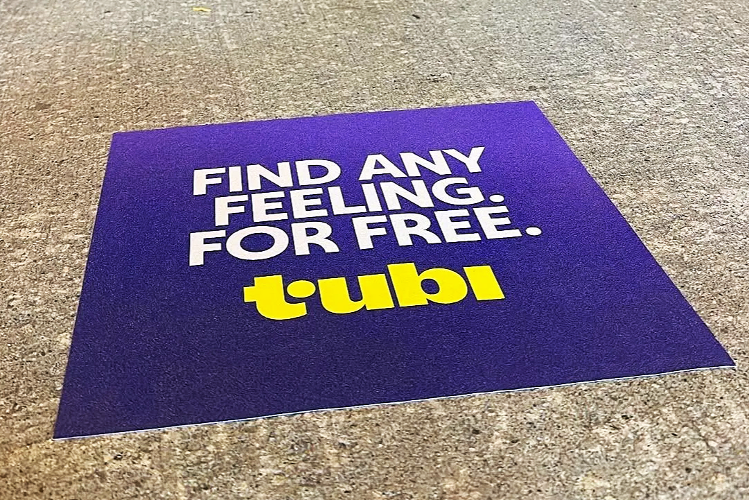 Sidewalk Decal &amp; Coffee Sleeve Ad Campaign for Tubi in Toronto, Canada