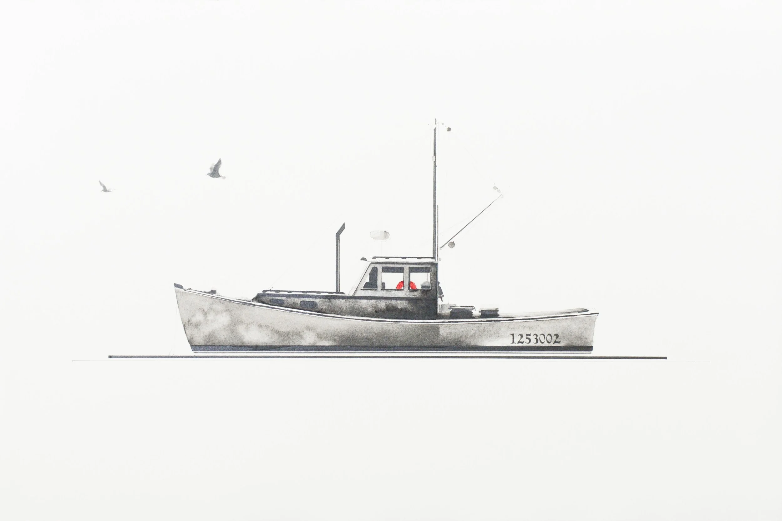 Boat #80 Watercolor and graphite | 12”x18” AVAILABLE