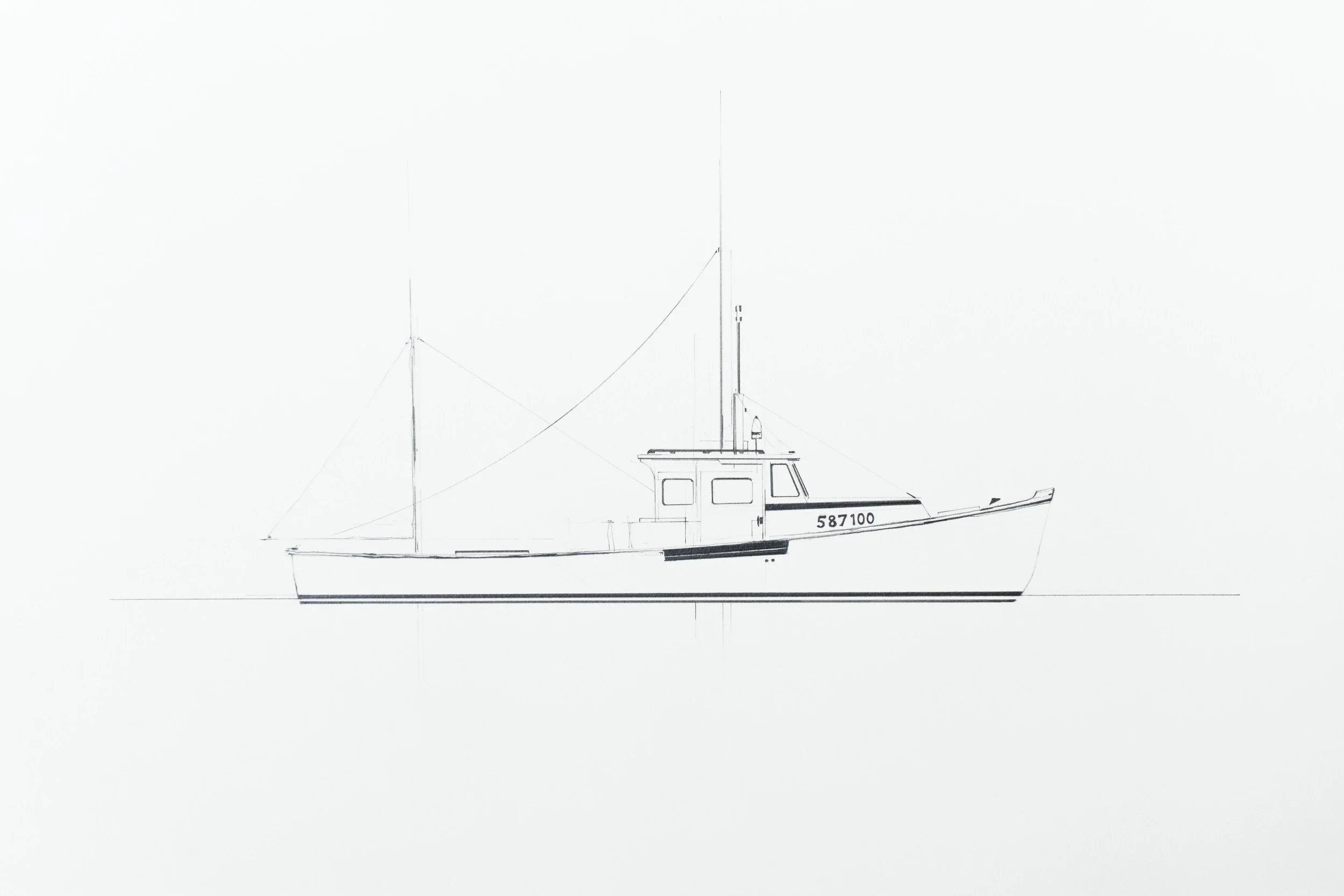 Boat #84 Graphite on paper | 12”x18” AVAILABLE