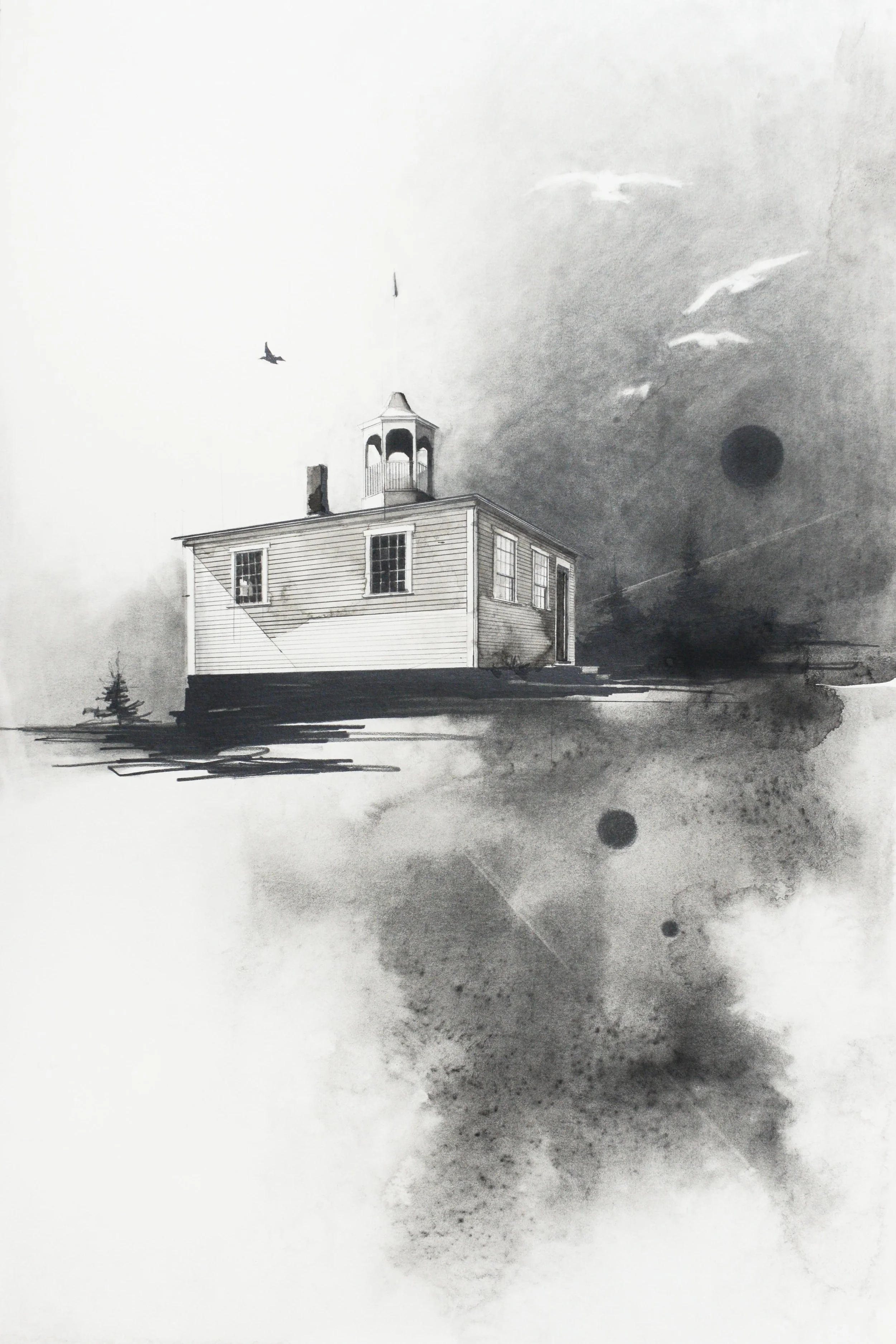 Old Alna School Watercolor and graphite | 18”x12” AVAILABLE