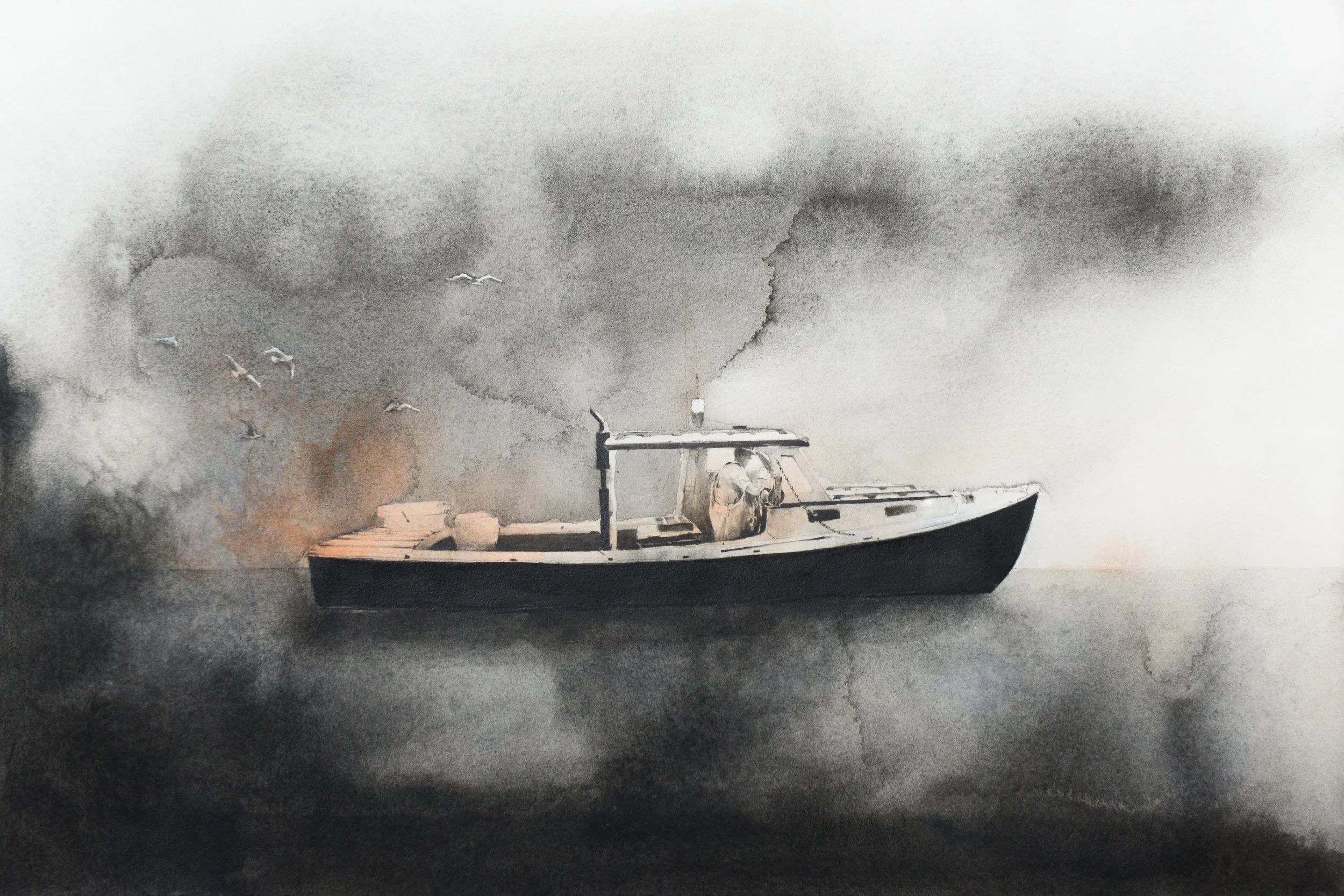 Southport Fog Watercolor on paper | 12”x18” SOLD
