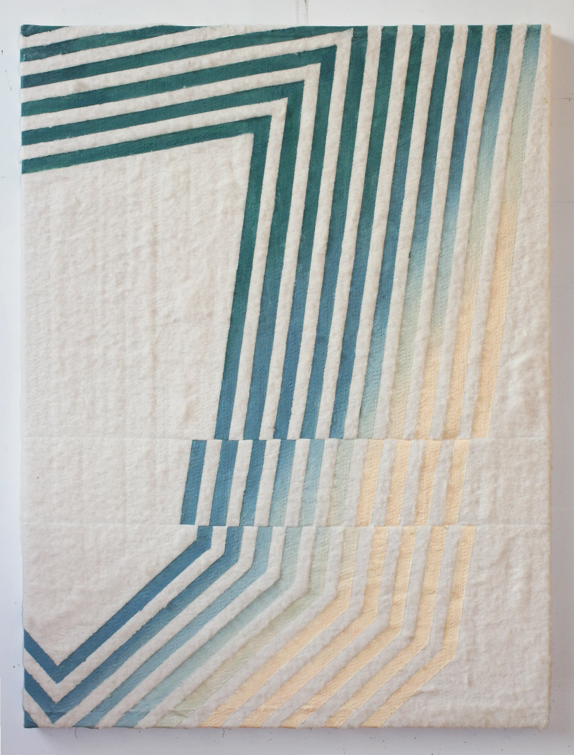 J (sailcat) 2014 oil on stitched cotton batting 48 in x 36 in