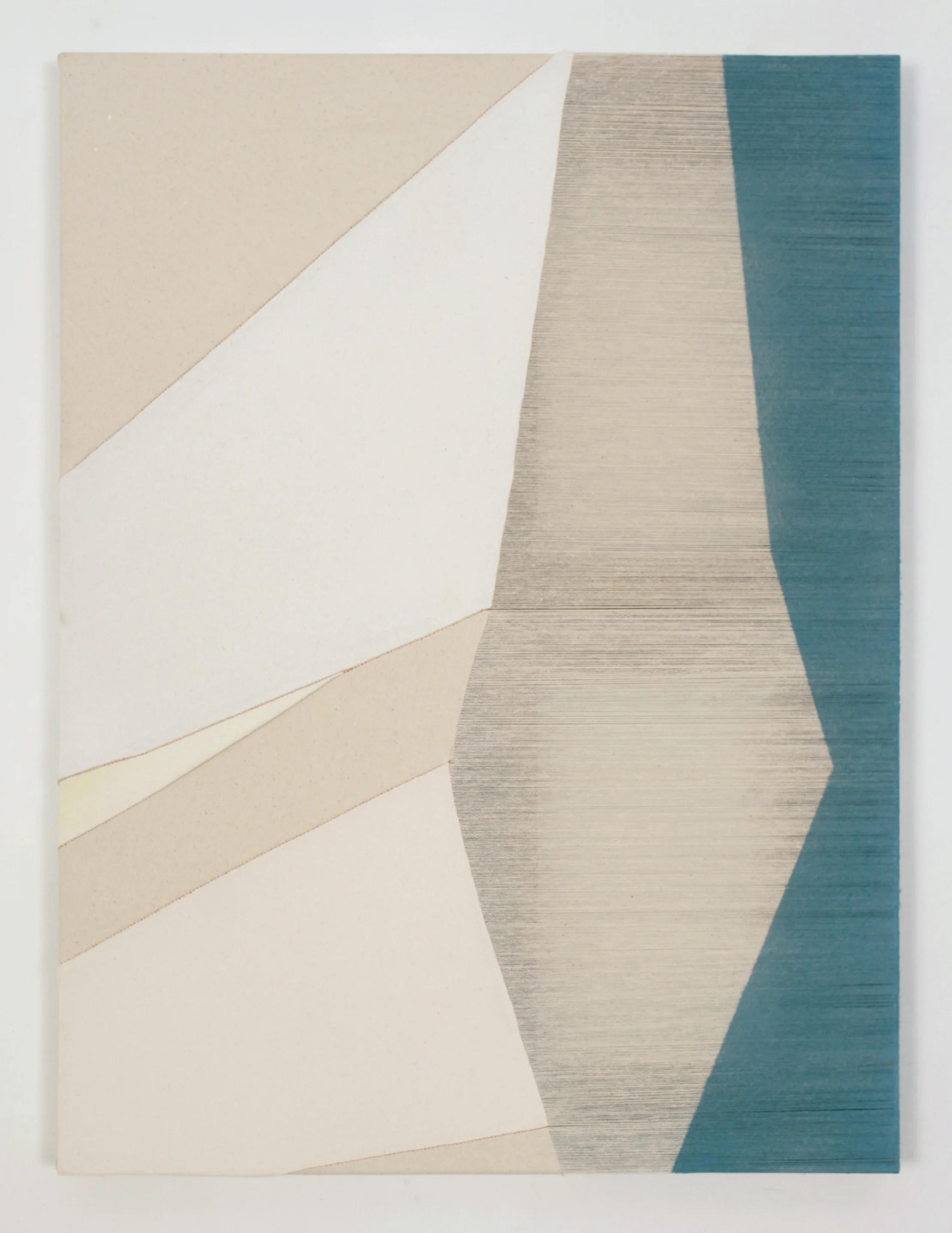 foreshadowing 2015 acrylic on stitched canvas 24 in x 18 in