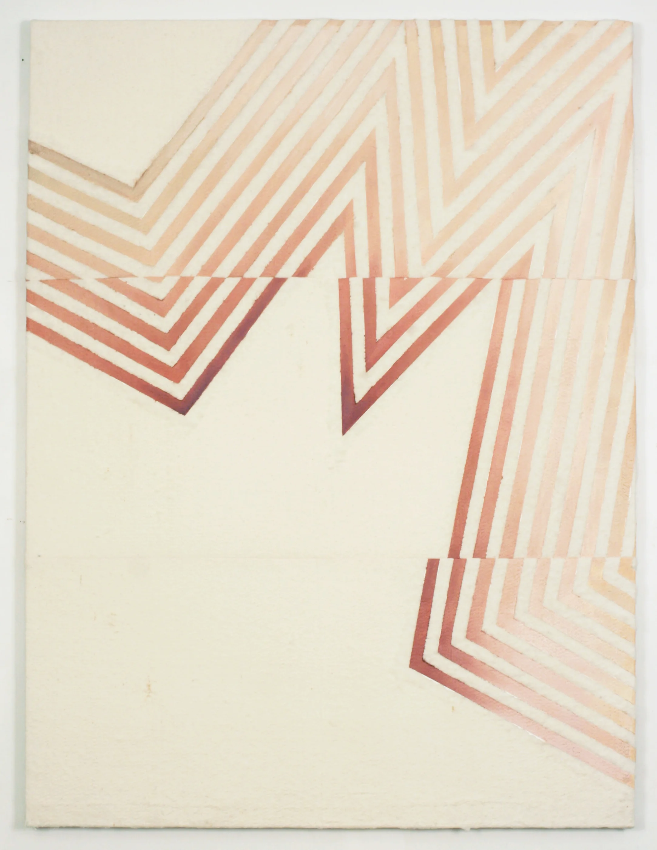 M (red herring) 2015 oil on stitched cotton batting 60 in x 45 in