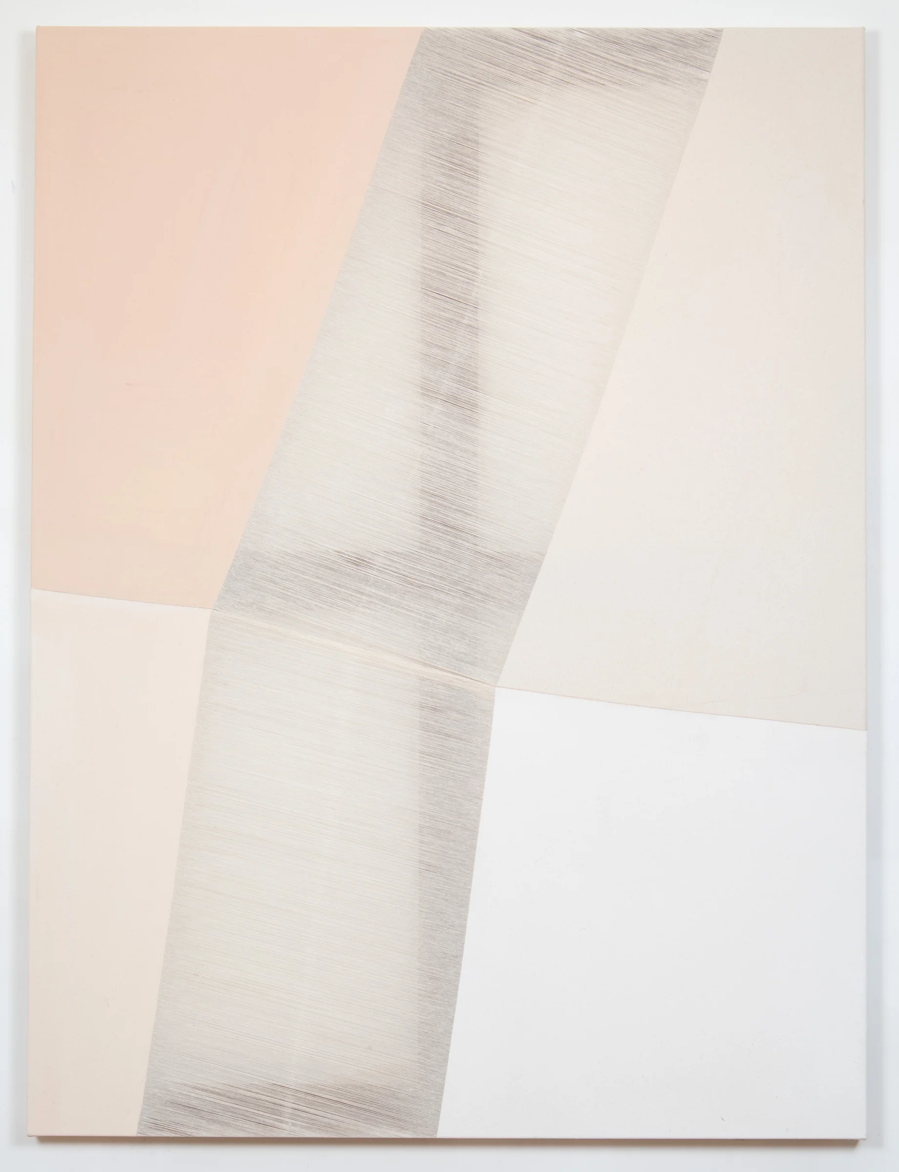 nonplussed 2014 acrylic on stitched canvas 60 in x 45 in