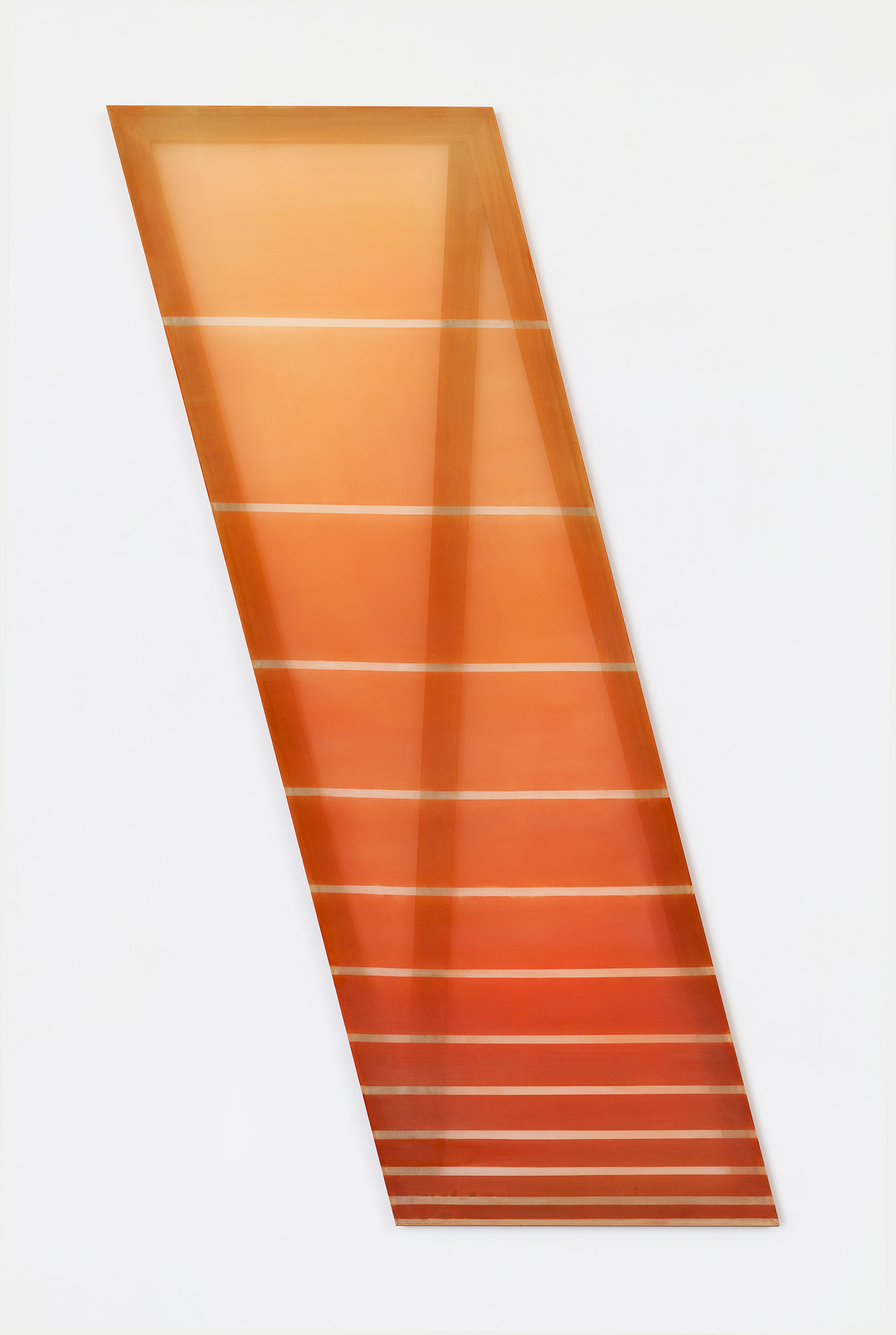  \  (sunset)  2015 acrylic, and dye on silk 80 in x 20 in 