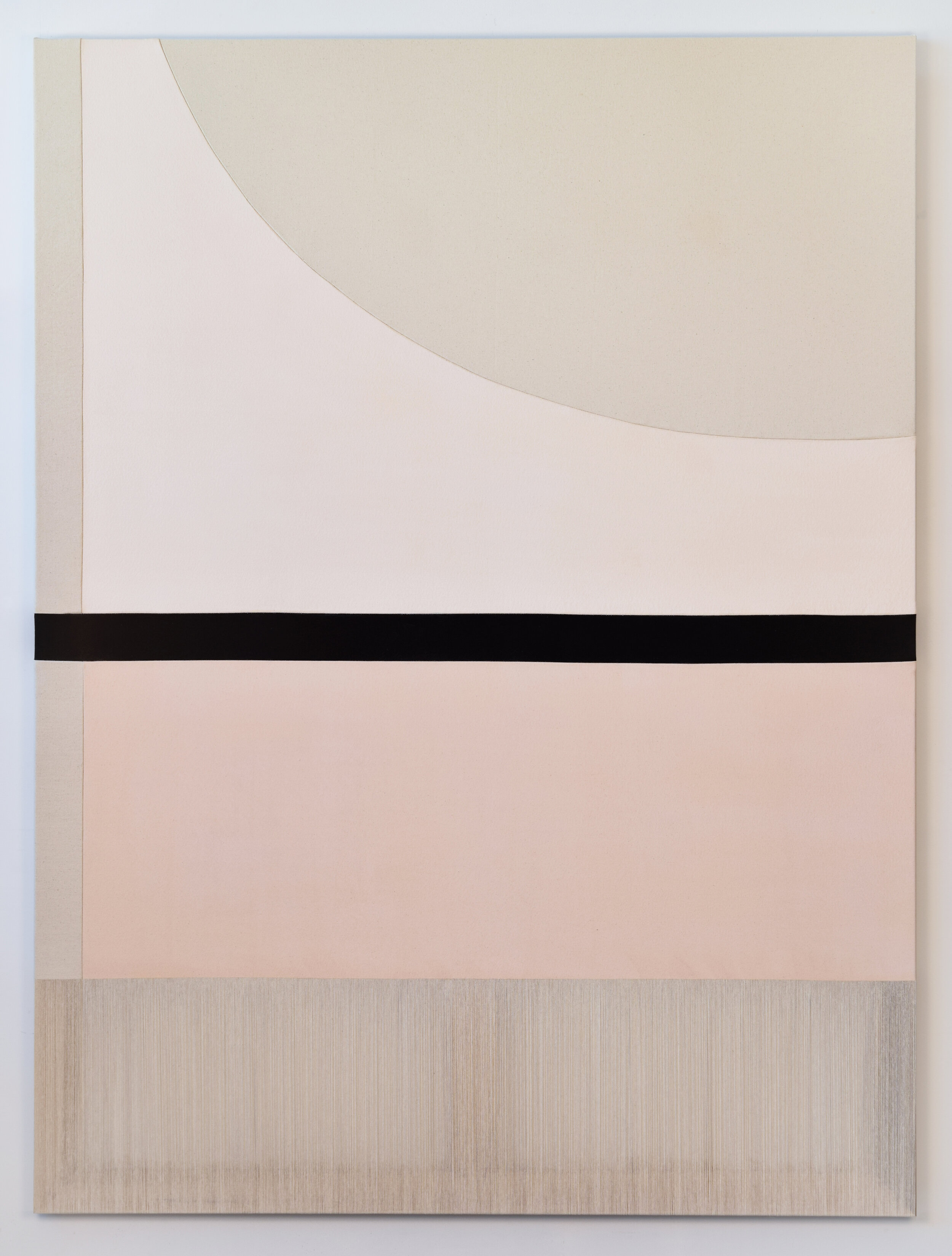   half-moon  2020 acrylic on stitched canvas 64 in x 48 in 