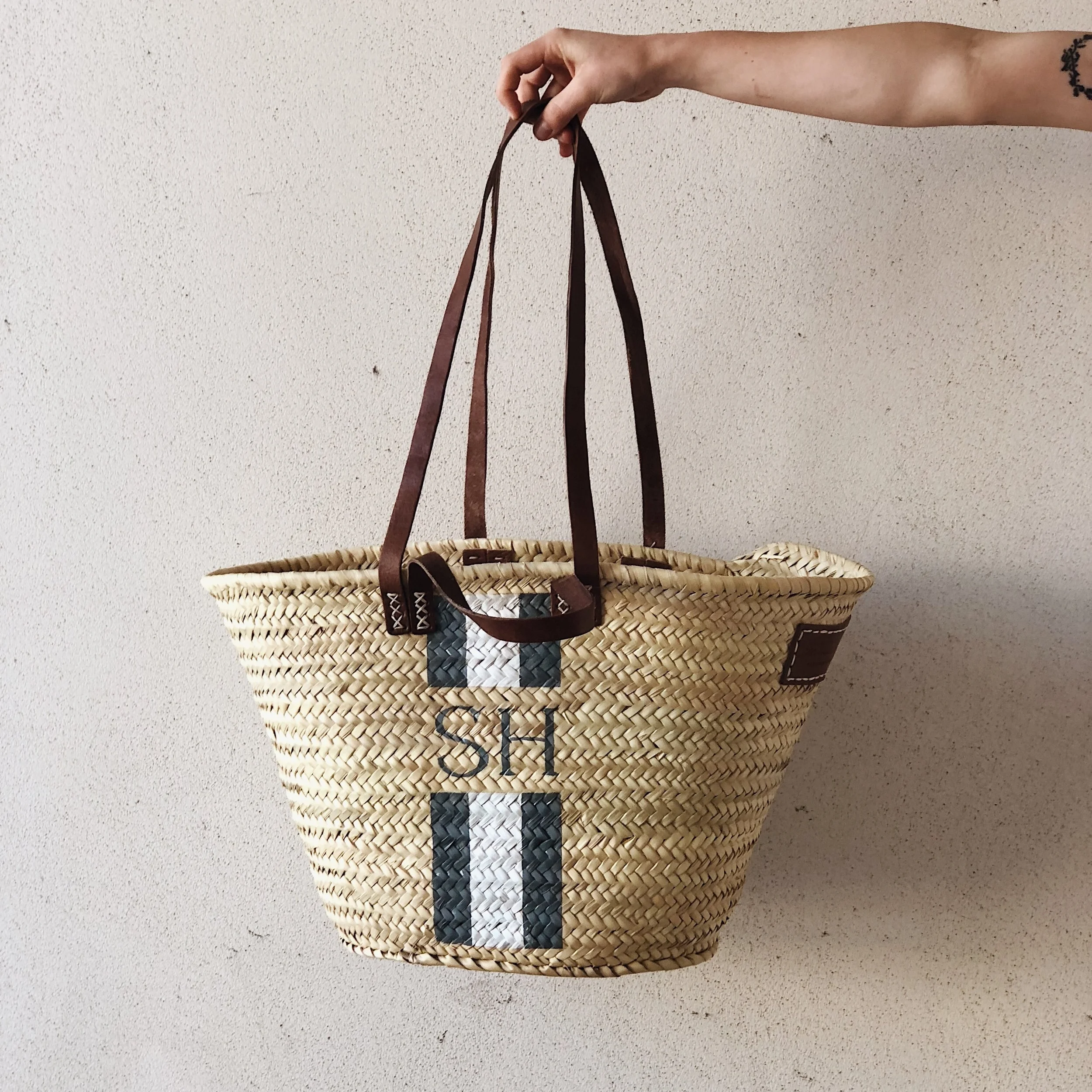 personalised straw basket