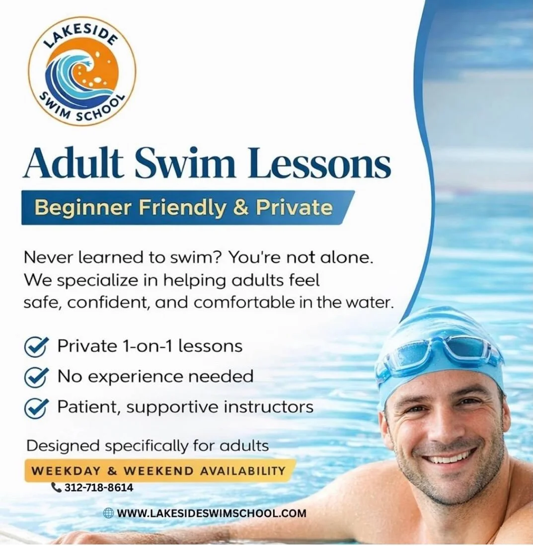 It&rsquo;s never too late to learn how to swim 🏊&zwj;♂️
Our adult private swim lessons are designed for all levels&mdash;whether you&rsquo;re stepping into the water for the first time or looking to improve your technique. With one-on-one instructio