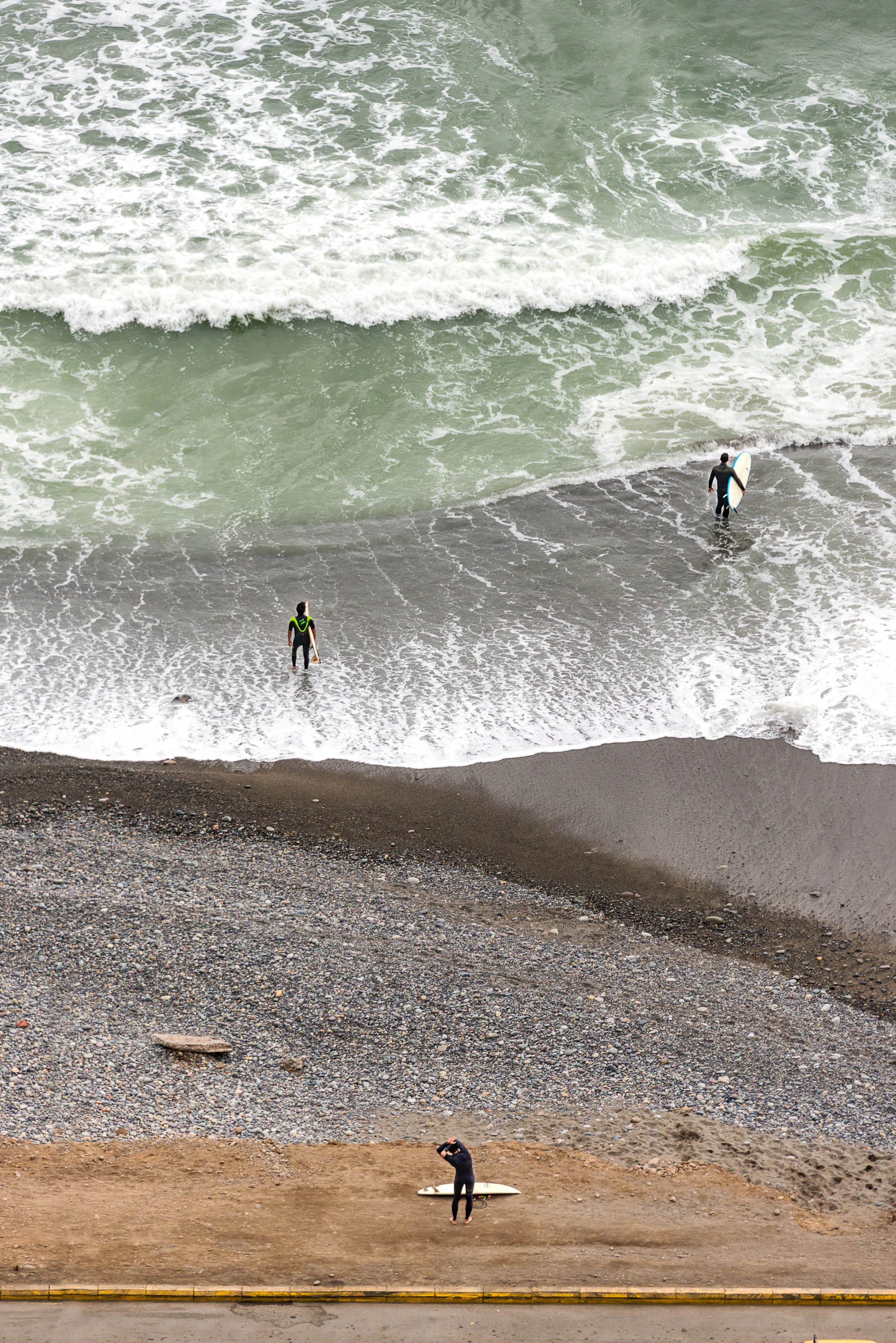 Entering the ocean