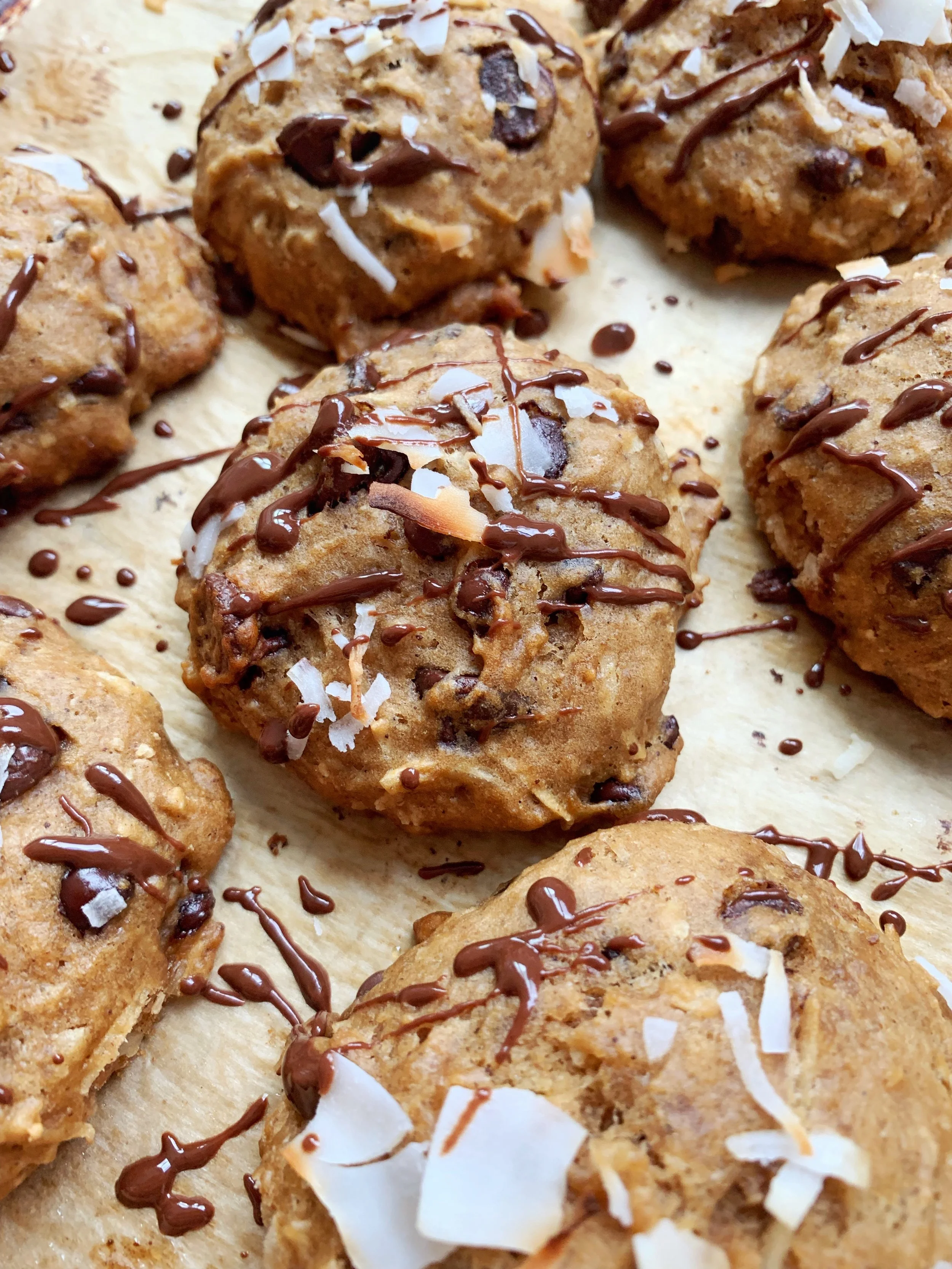 Coconut Chocolate "Almond Joy" Cookies (Vegan)