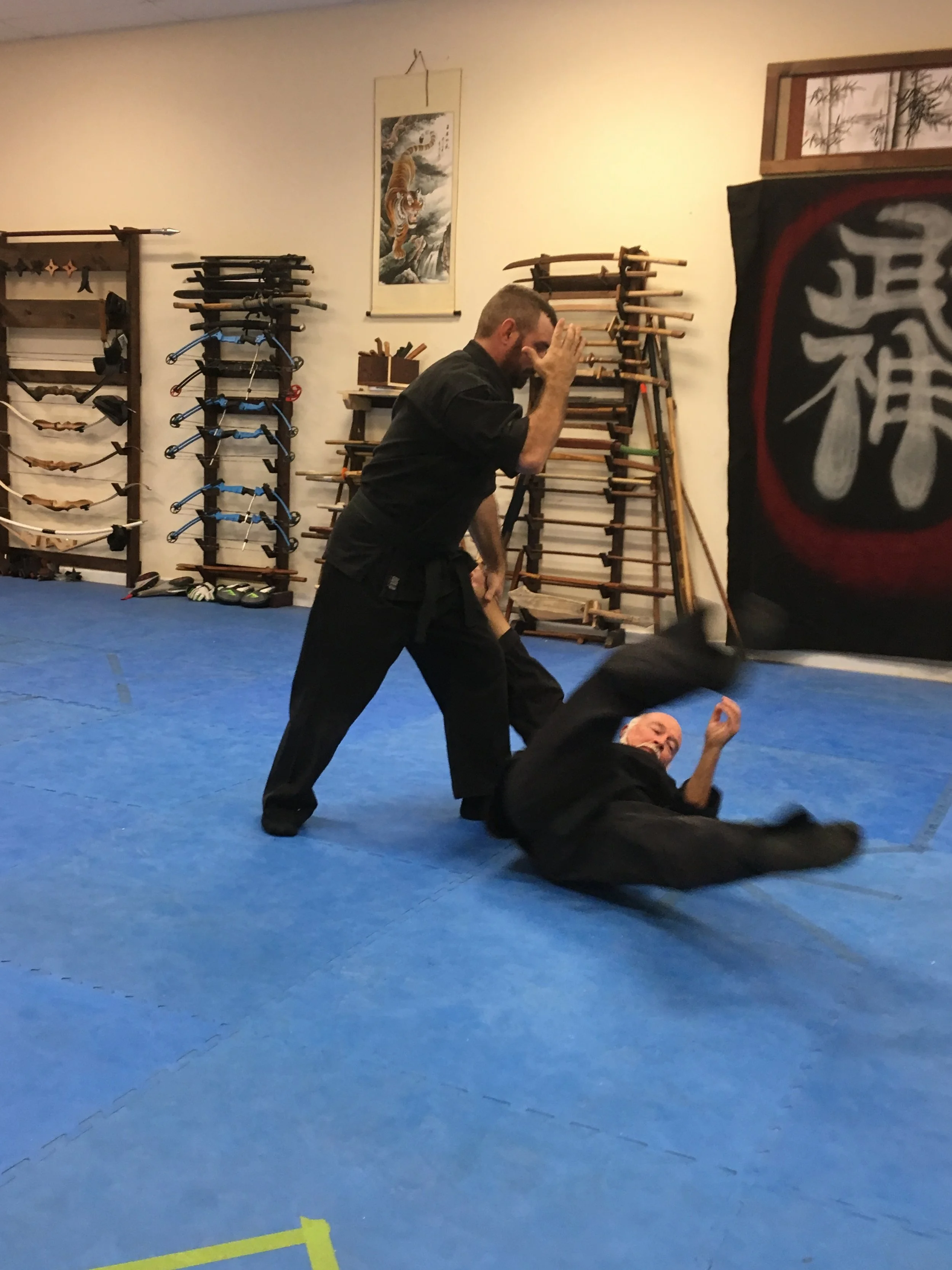 Our students are trained to fall or roll without causing self injury.