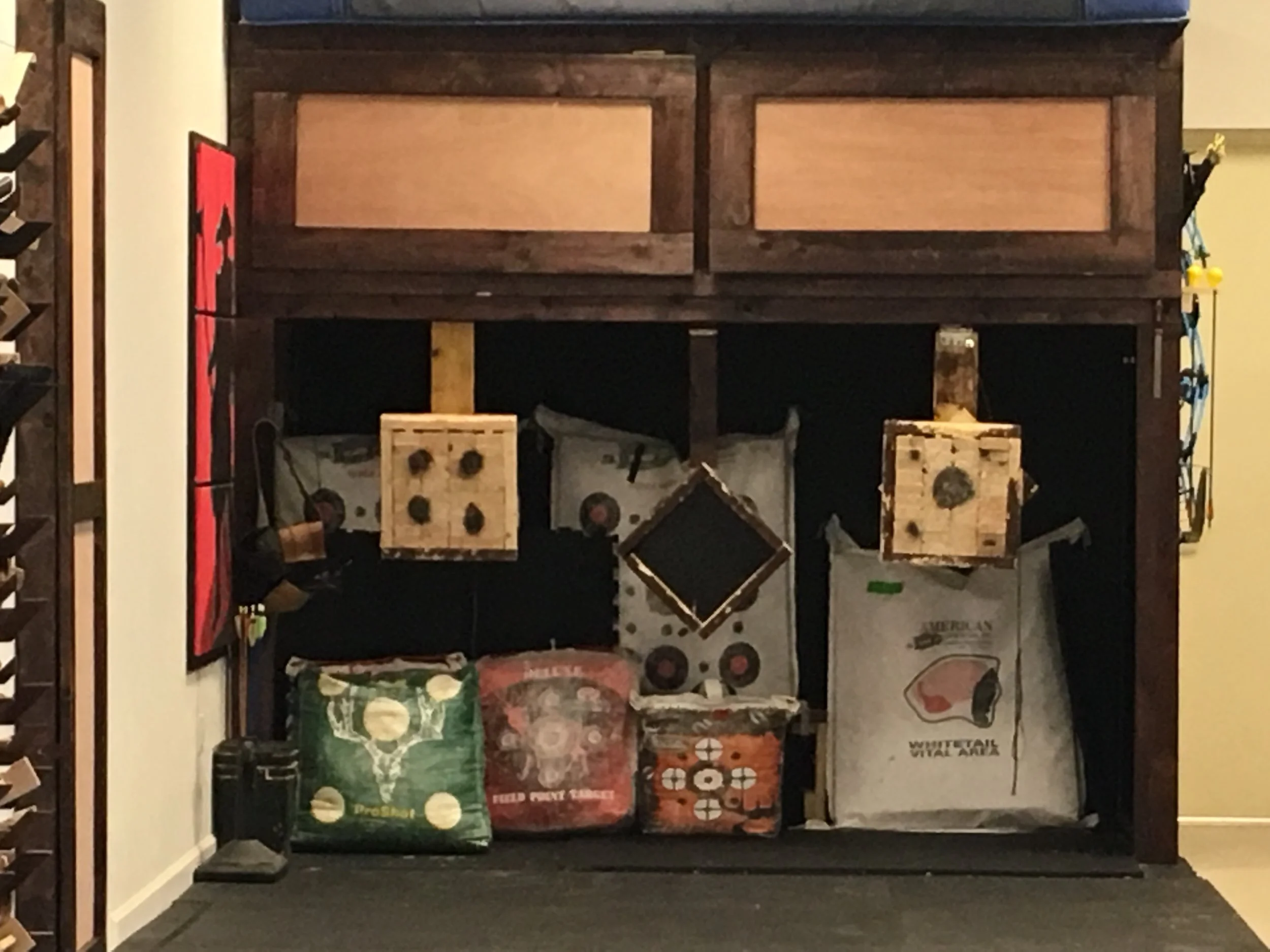 Archery, knife and axe throwing targets for weapons training.