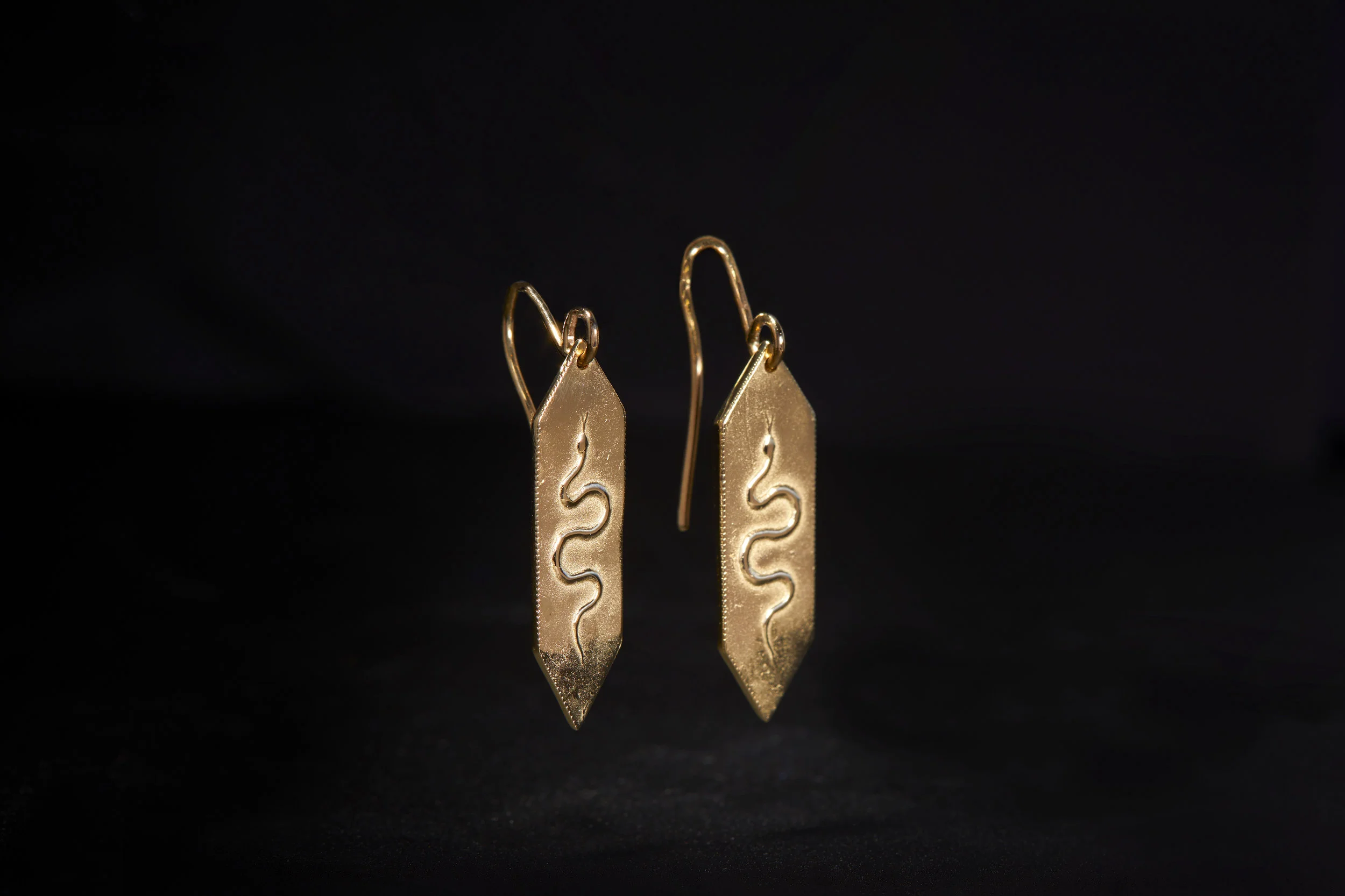 Golden Serpent Earrings