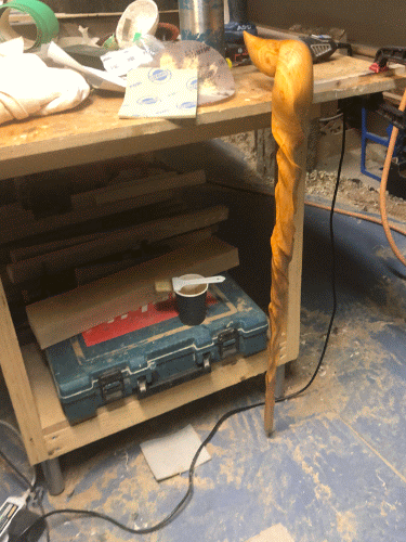 Handmade by Adam Detre Designs from Cedar of Lebanon, this lightweight walking stick is a one-of-a-kind item.