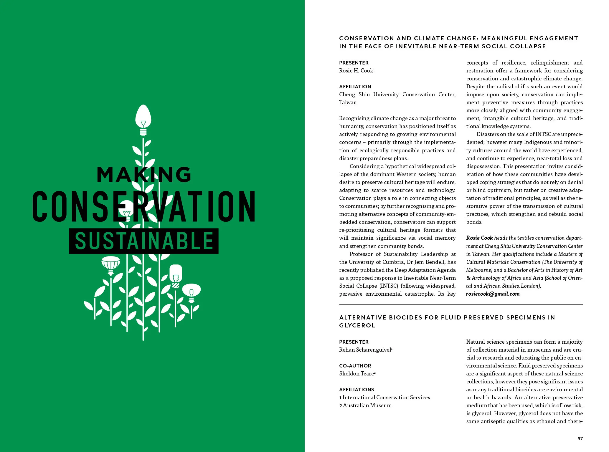 Subsection of the National Conference booklet.