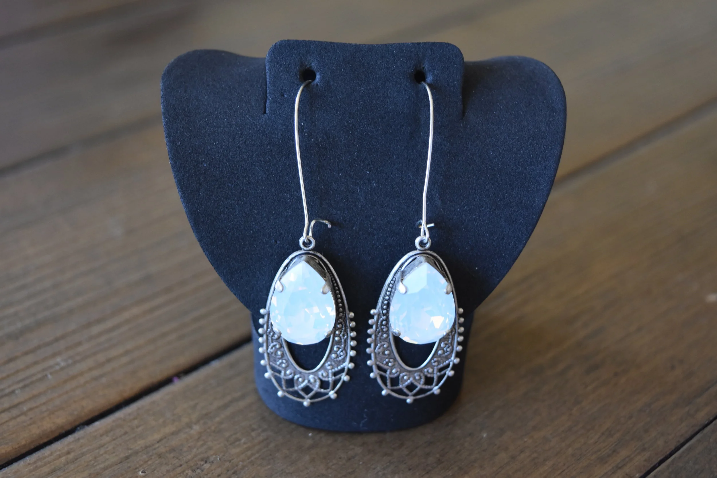 milky white on silver