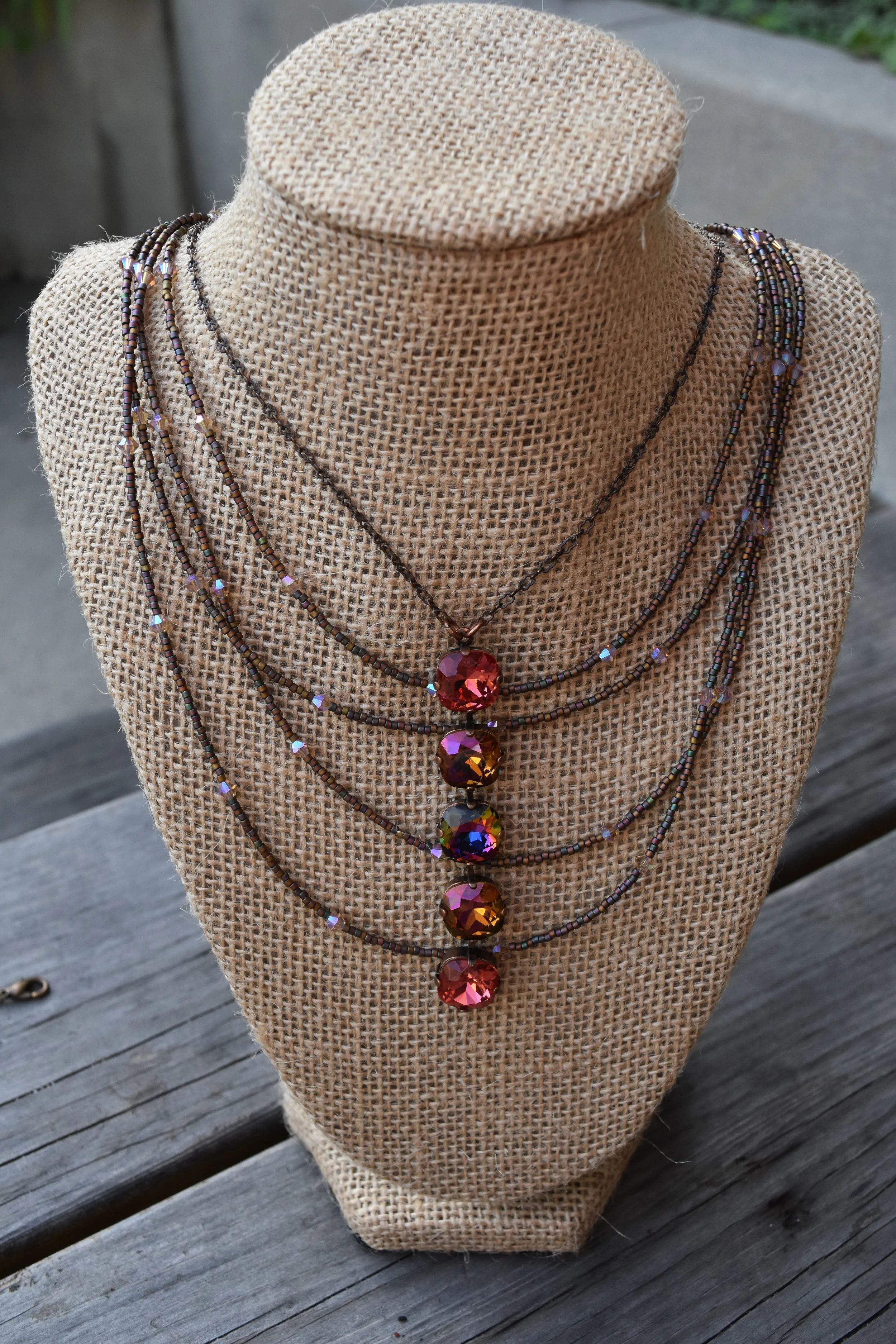 layered with Dripping Autumn Necklace