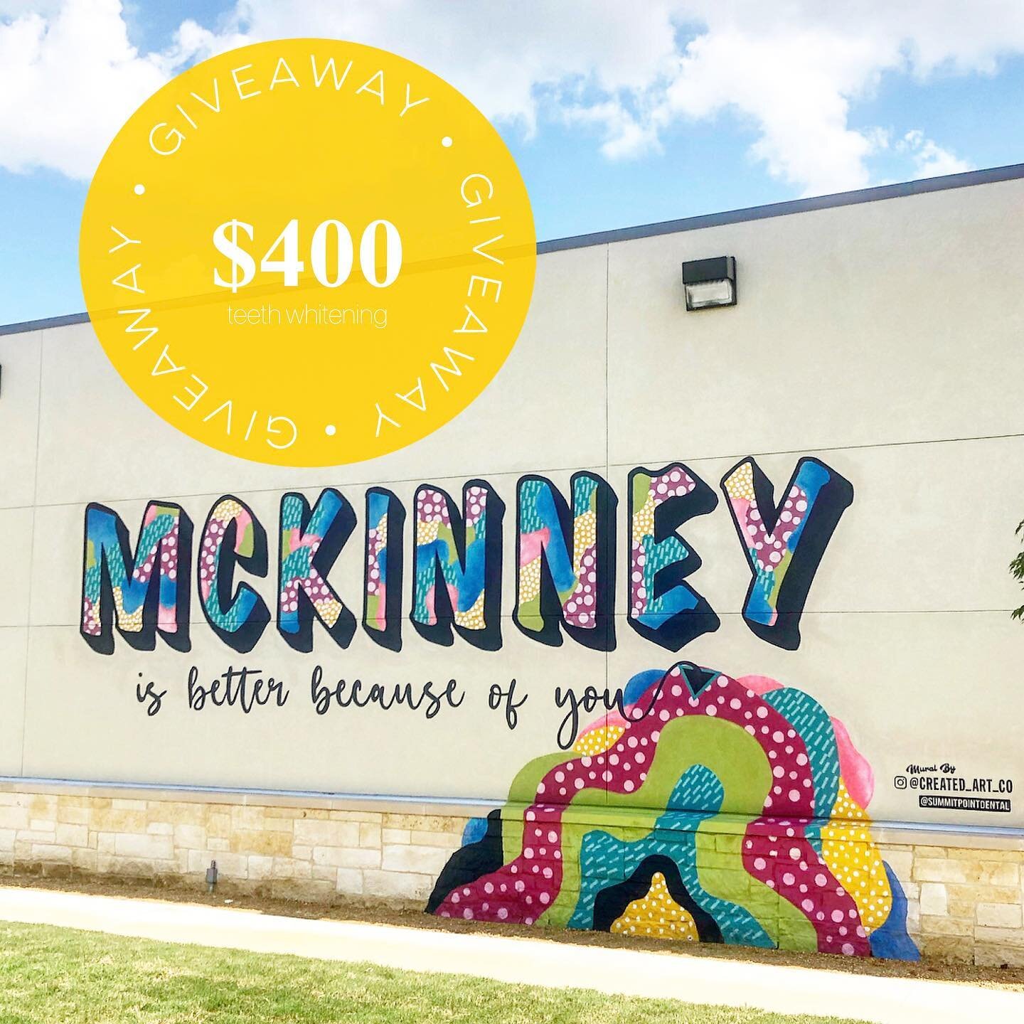 Do you love colorful murals and bright smiles? It&rsquo;s not too late to enter the 🌟GIVEAWAY🌟 

I&rsquo;ve partnered with Dr. K at @summitpointdental who I painted the &ldquo;Better Because if You&rdquo; mural. He is giving away professional teeth