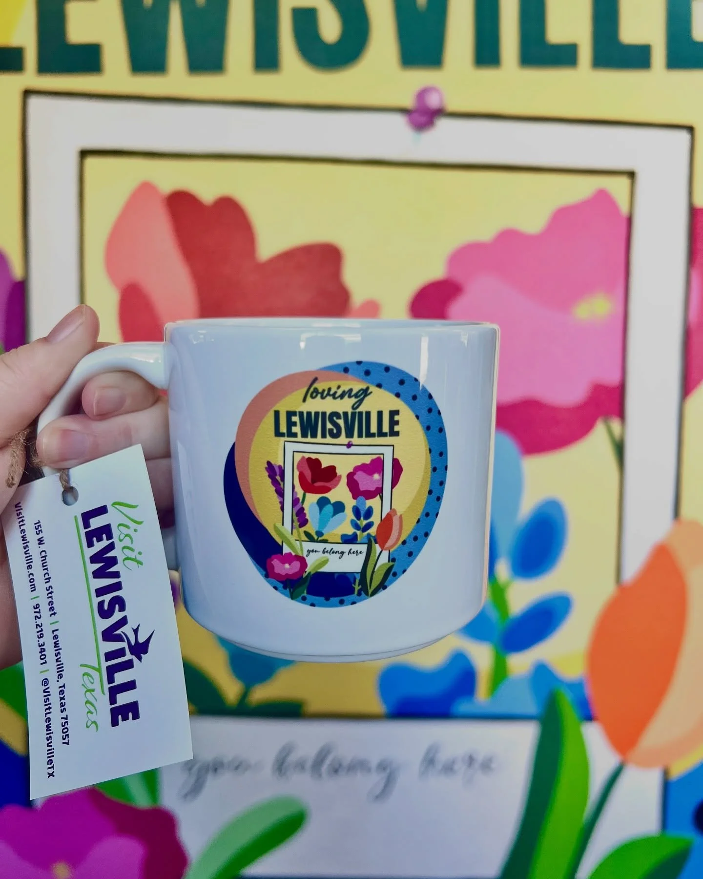There&rsquo;s merch! Swipe to see all the amazing options for my latest Loving Lewisville @visitlewisvilletexas mural. Perfect for gifts or to treat your self. 

Come on down to @otlewisville to the newly renovated Visitor Center to check it all out,