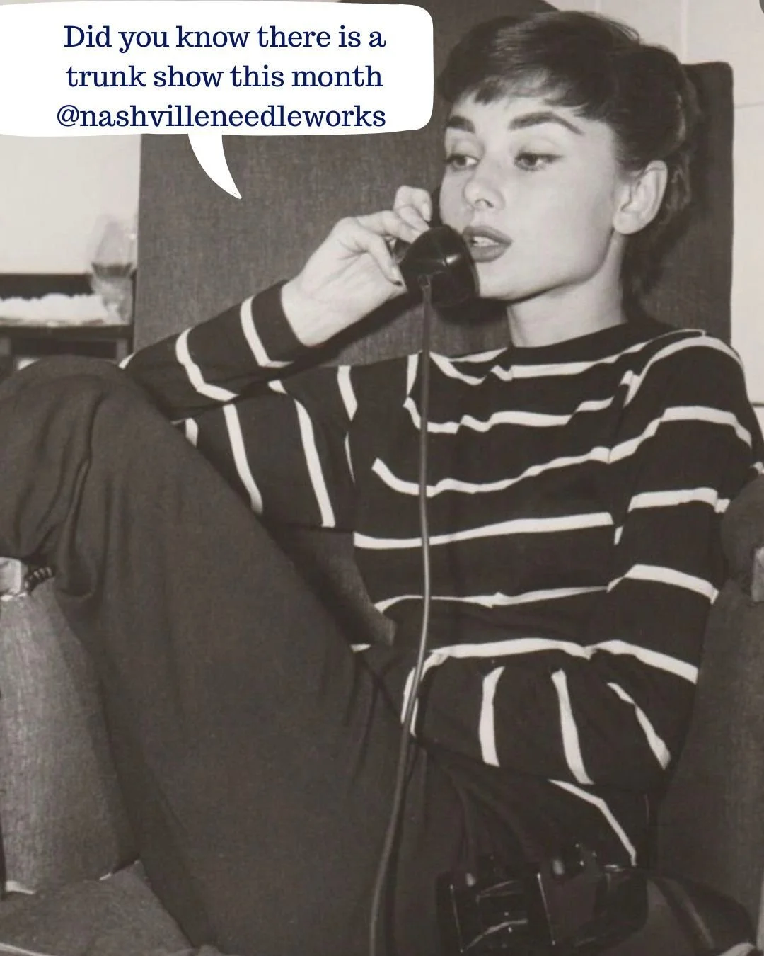 Reach out to Nashville Needleworks for the Anne Fisher Needlepoint trunk show this month