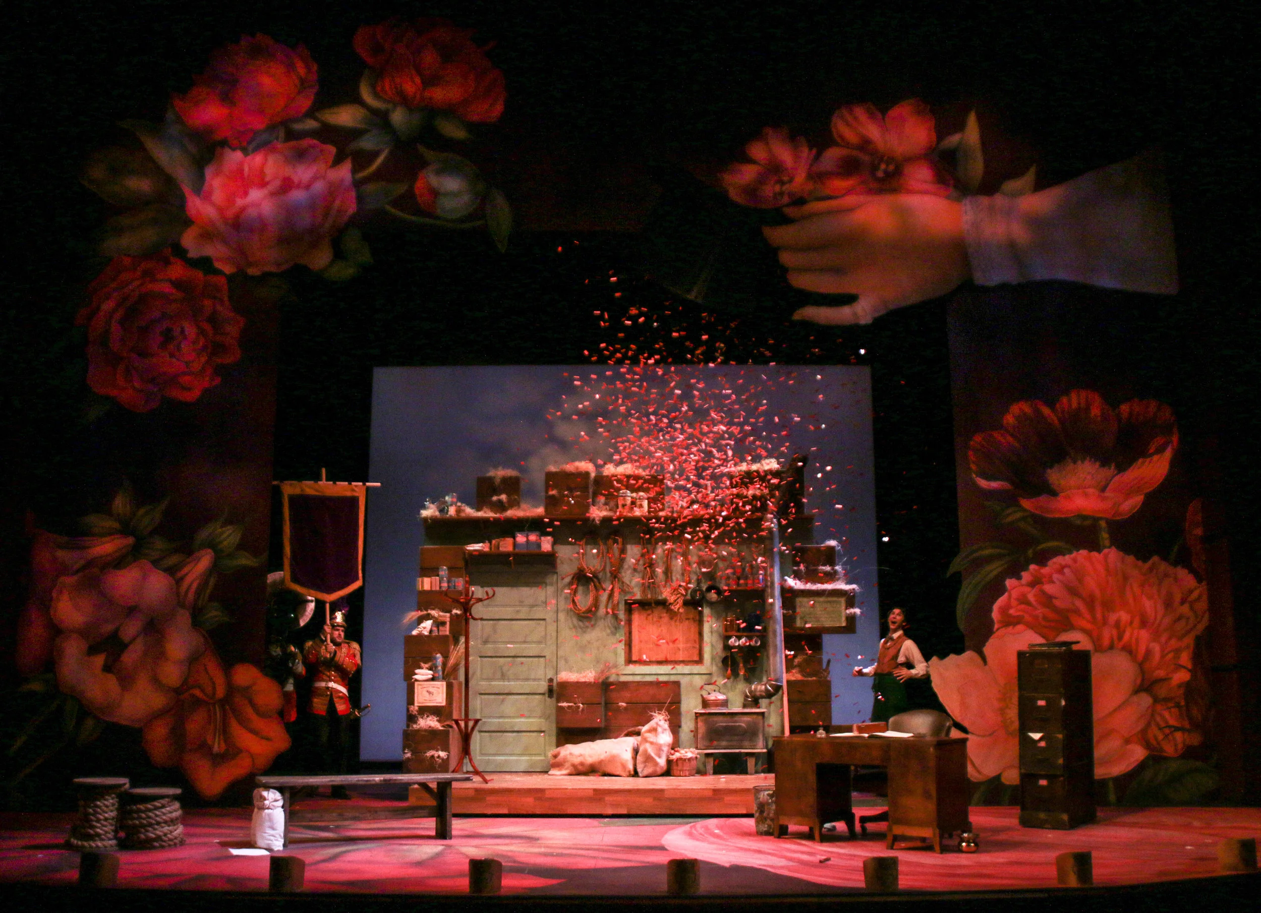Our director's operative word for this production of The Matchmaker was "charm", so we pumped up the charm, the amber and the pink in our designs. We also aimed to make the performance read as though it were dolly’s remembrance of events. We rolled in a little wit, some flippancy, and a bit of drama to get to the end.