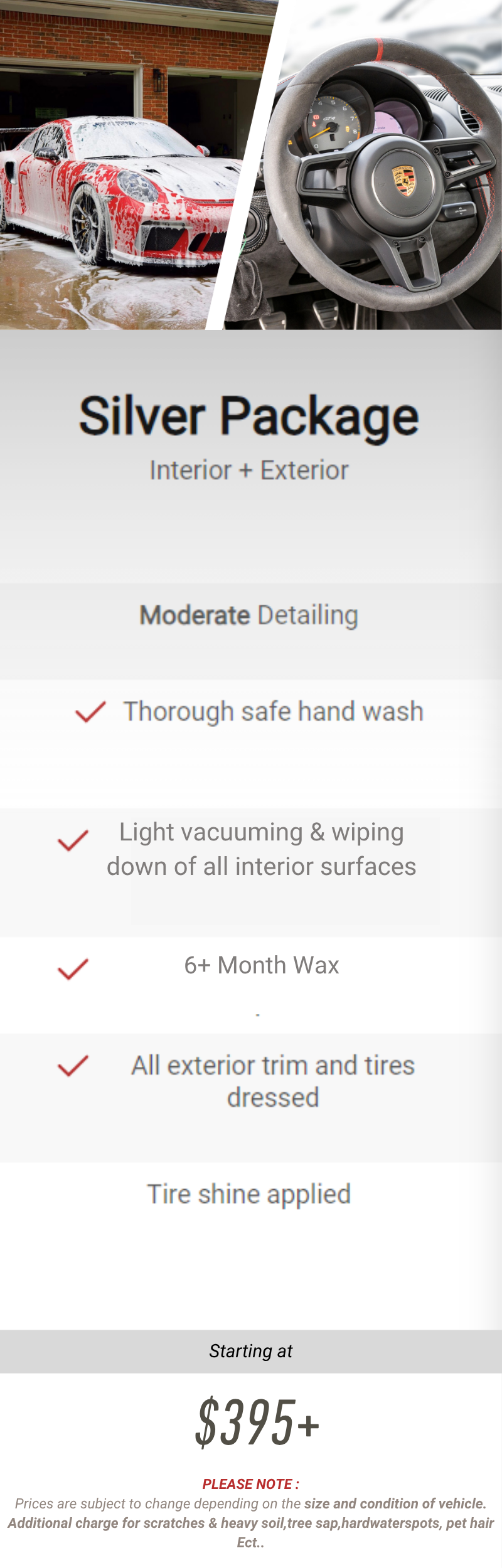Bronze Interior package, starting at $295+