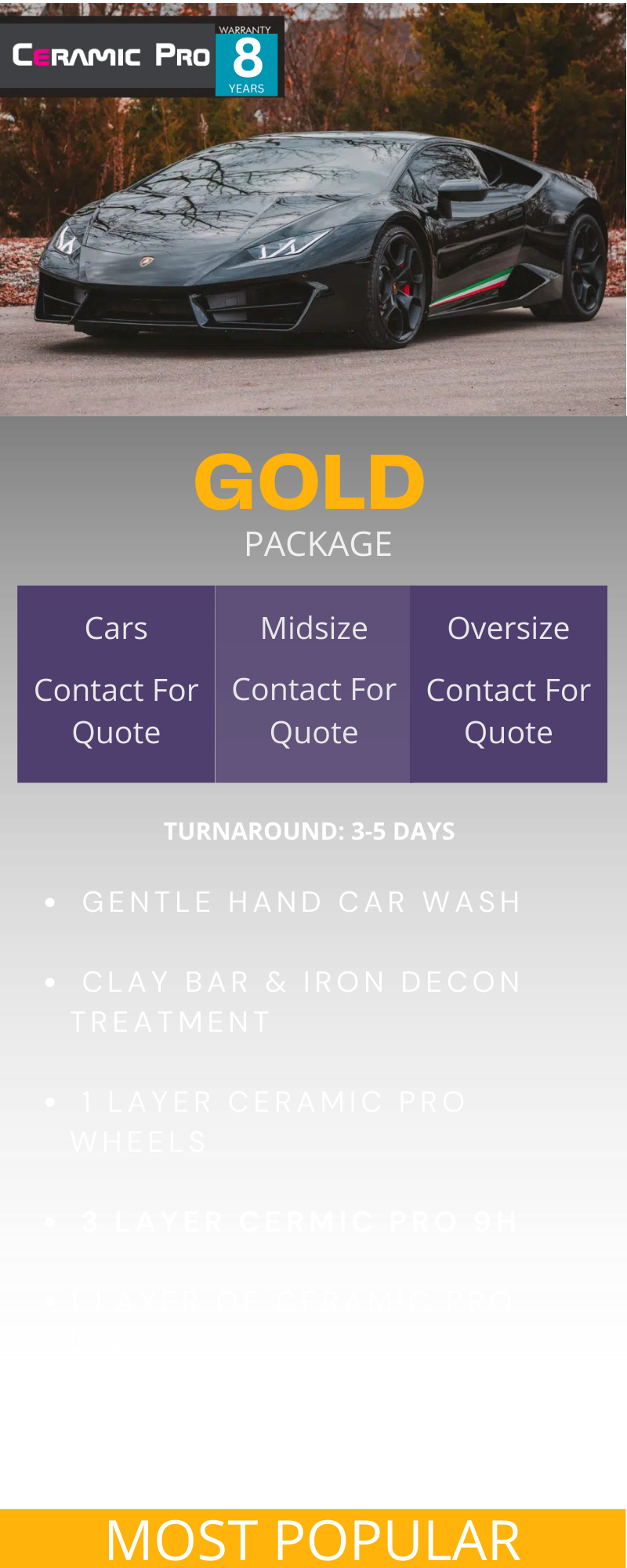 Stamford CT 1 Car Detailing Service & Ceramic Coating